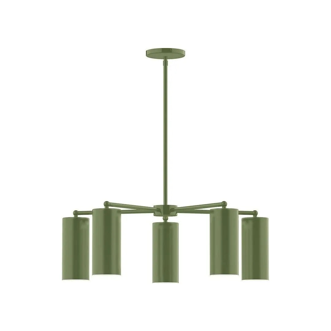 Montclair Light Works - CHC418-22 - Five Light Chandelier - J-Series - Fern Green