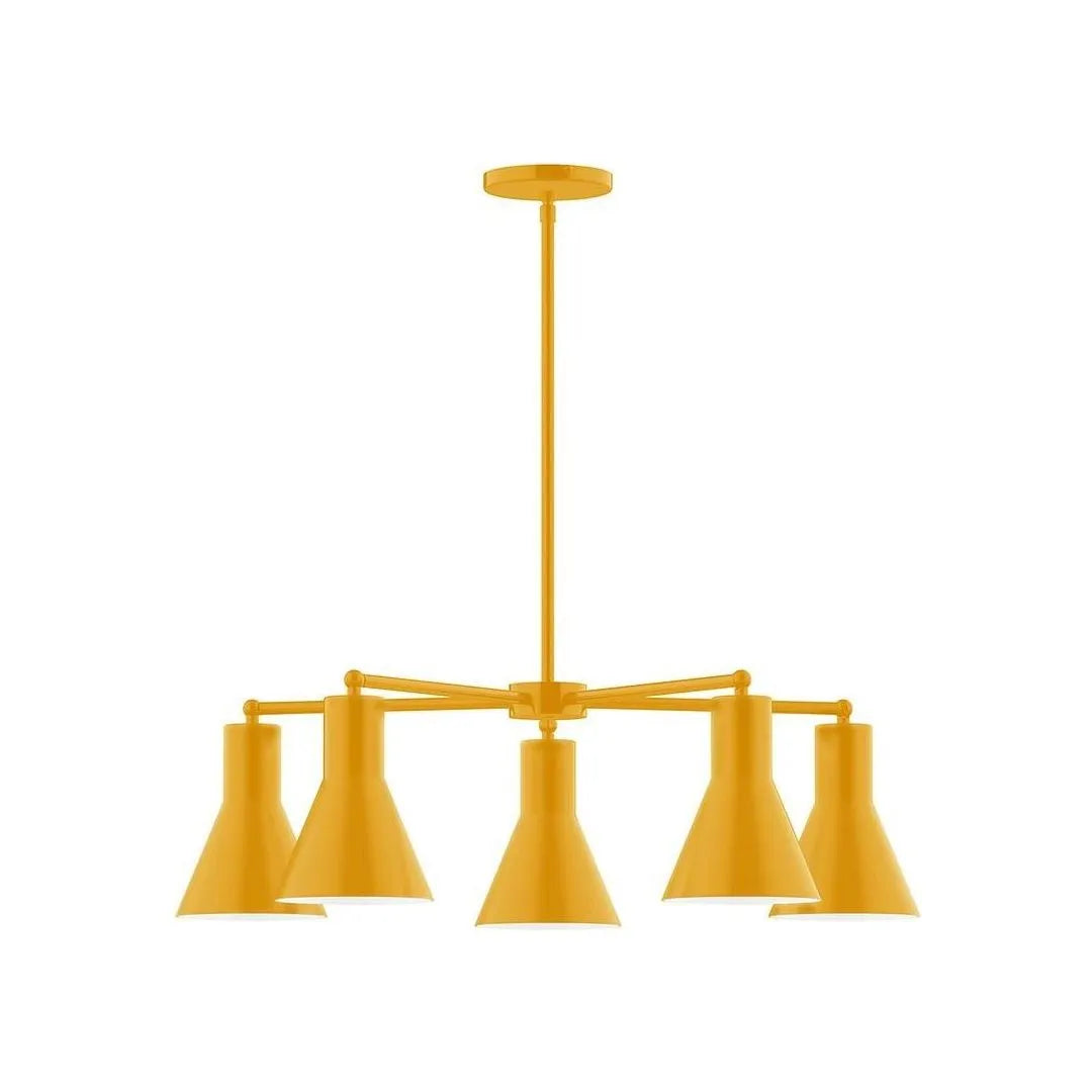 Montclair Light Works - CHC436-21 - Five Light Chandelier - J-Series - Bright Yellow