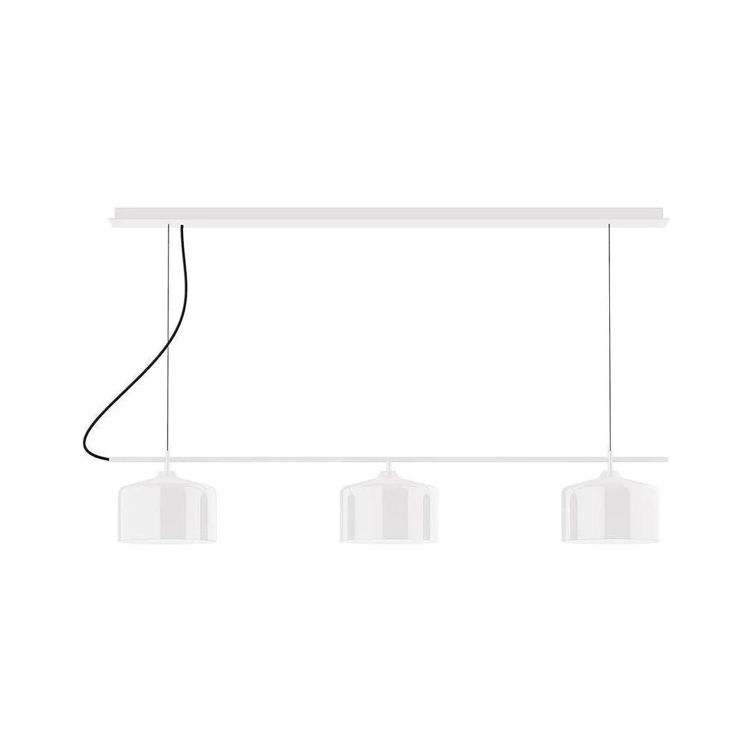 Montclair Light Works - CHD419-44-C25 - Three Light Linear Chandelier - Axis - White