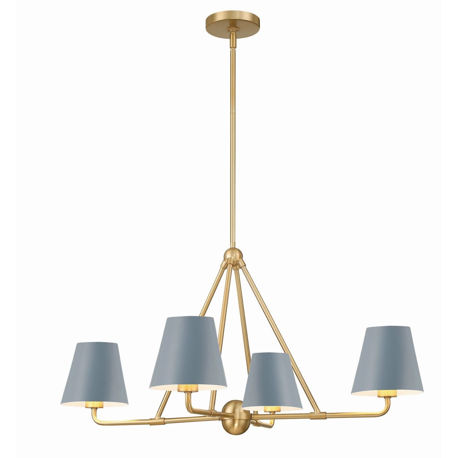 Crystorama - XAV-B9304-VG-BL - Four Light Chandelier - Xavier - Vibrant Gold