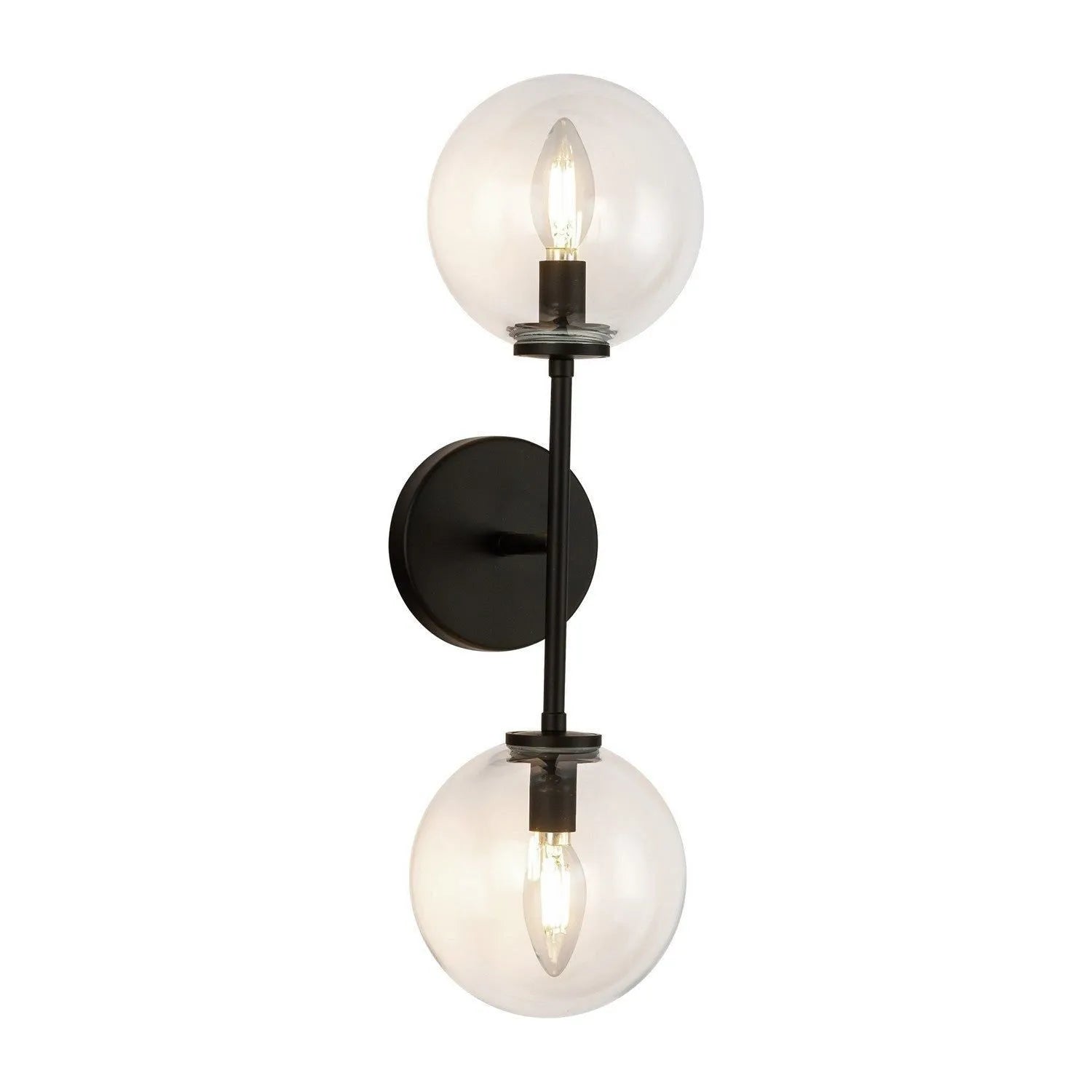 Alora Canada - WV549220MBCL - Two Light Wall Vanity - Cassia - Matte Black/Clear Glass