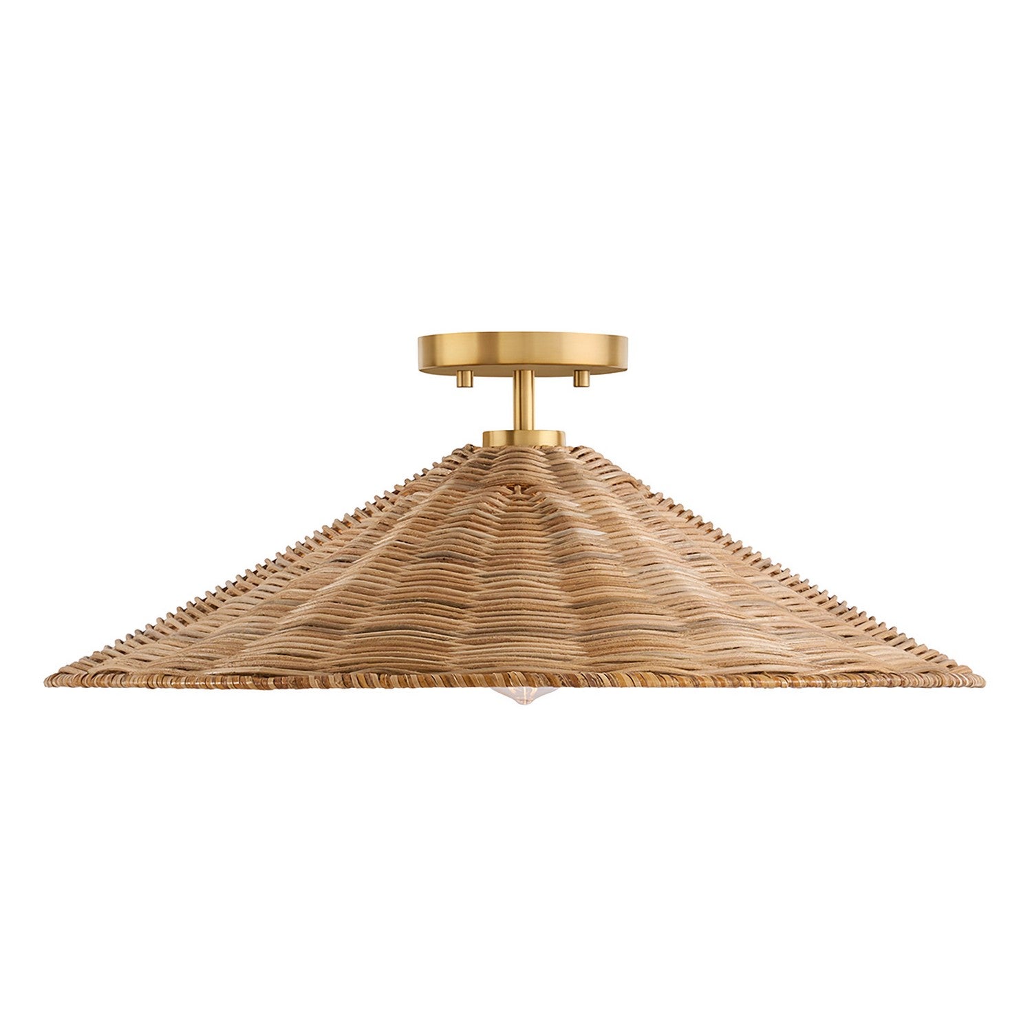 Meridian M60074NB Une lumière semi-Plafonnier en laiton naturel