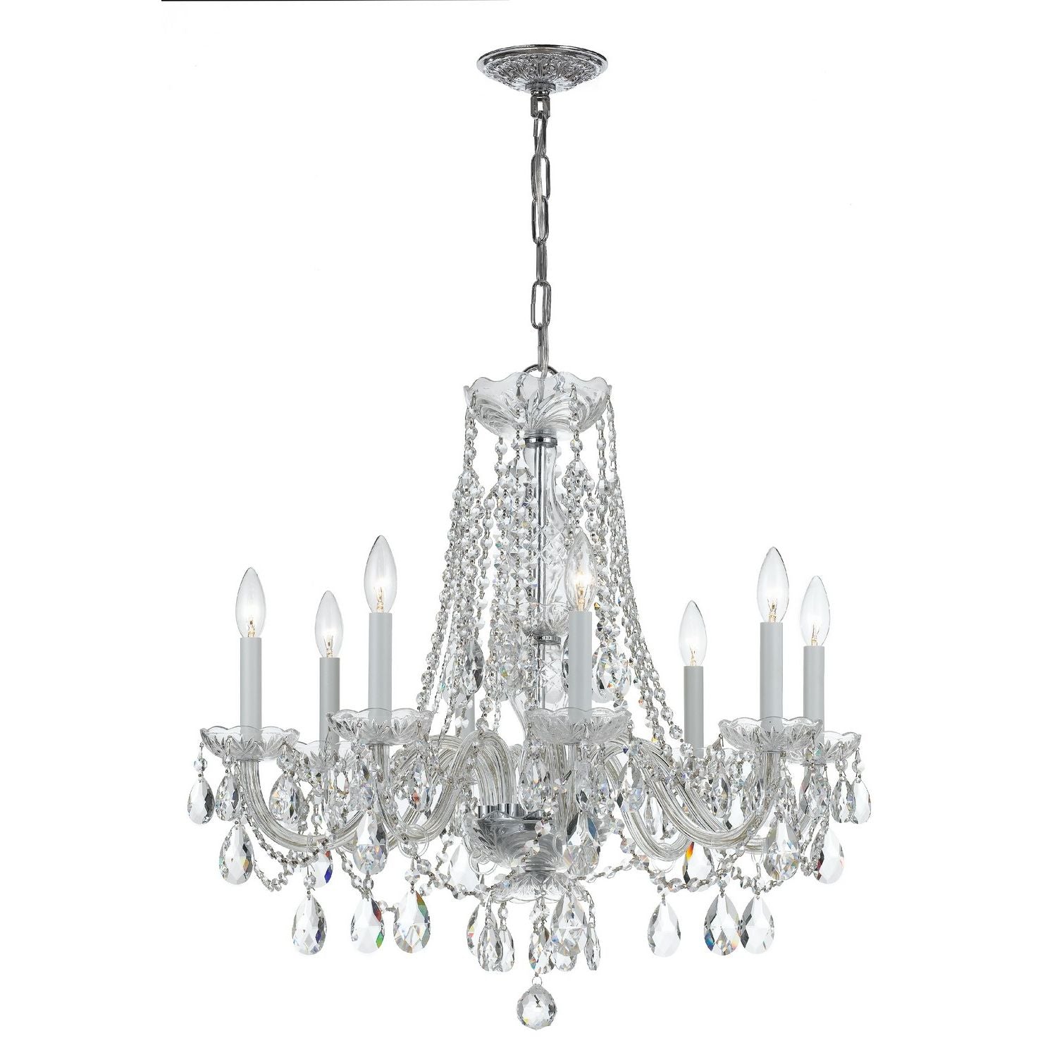Crystorama - 1138-CH-CL-MWP - Eight Light Chandelier - Traditional Crystal - Polished Chrome