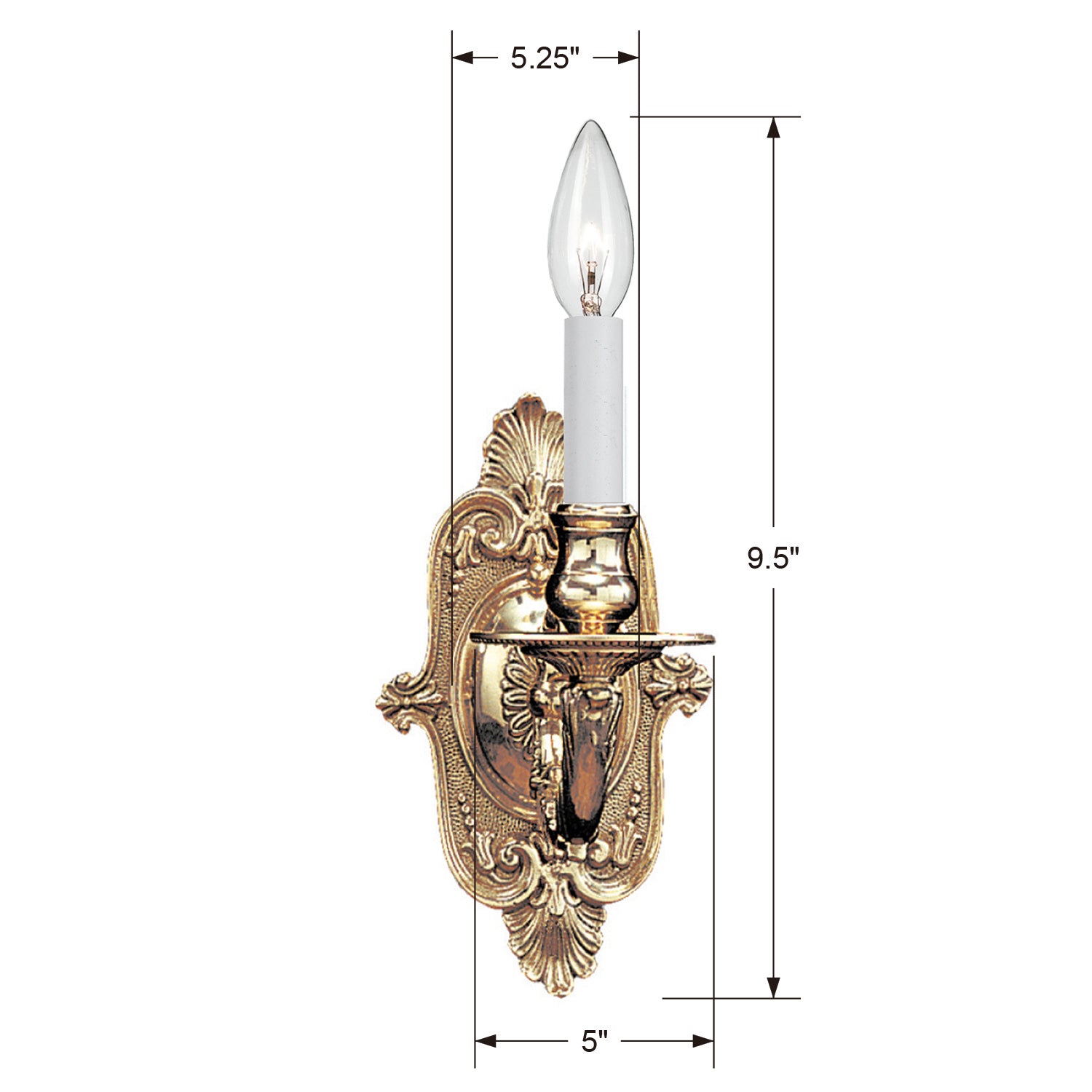 Crystorama - 641-PB - One Light Wall Sconce - Marlowe - Polished Brass