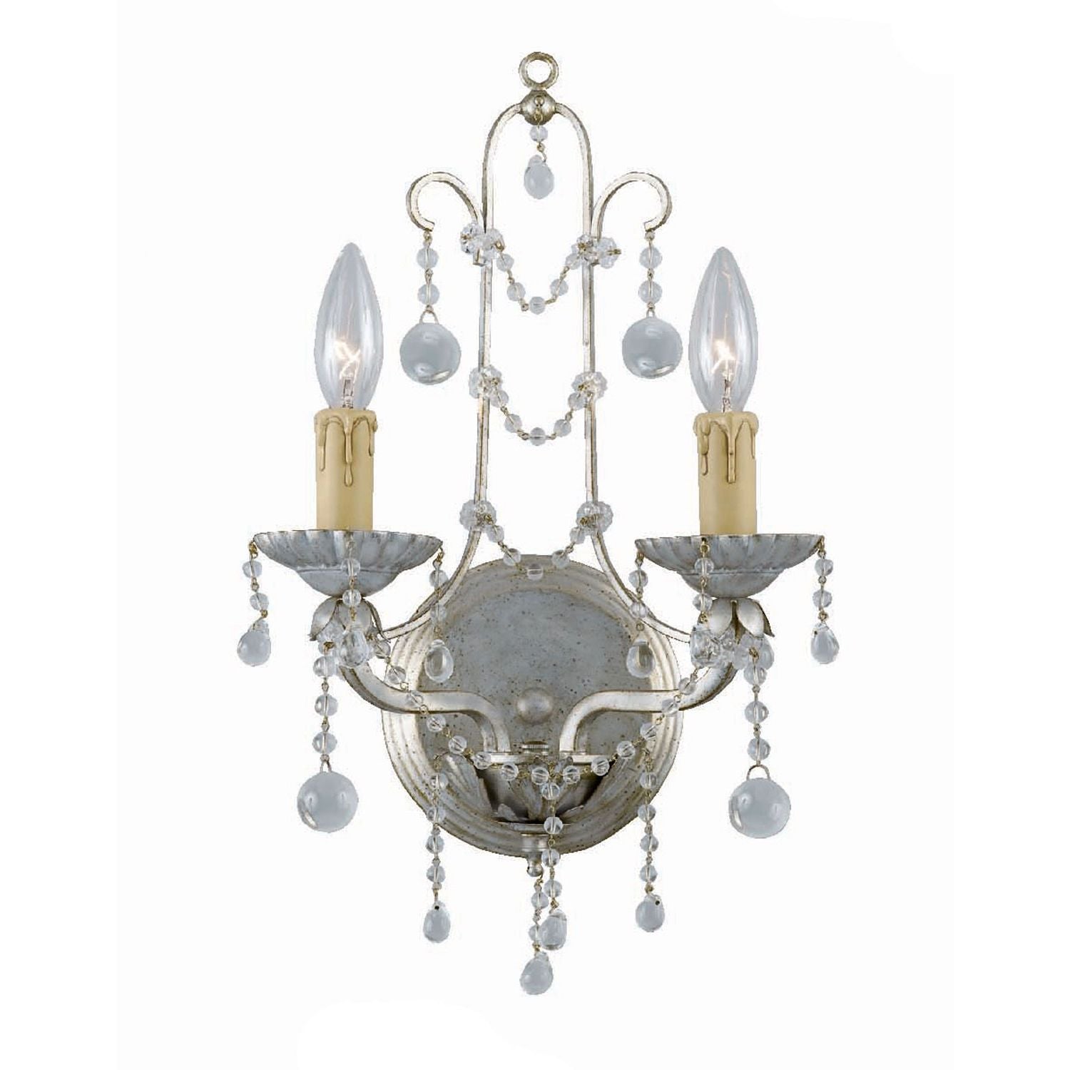 Crystorama - 4612-SL - Two Light Wall Sconce - Paris Market - Silver Leaf
