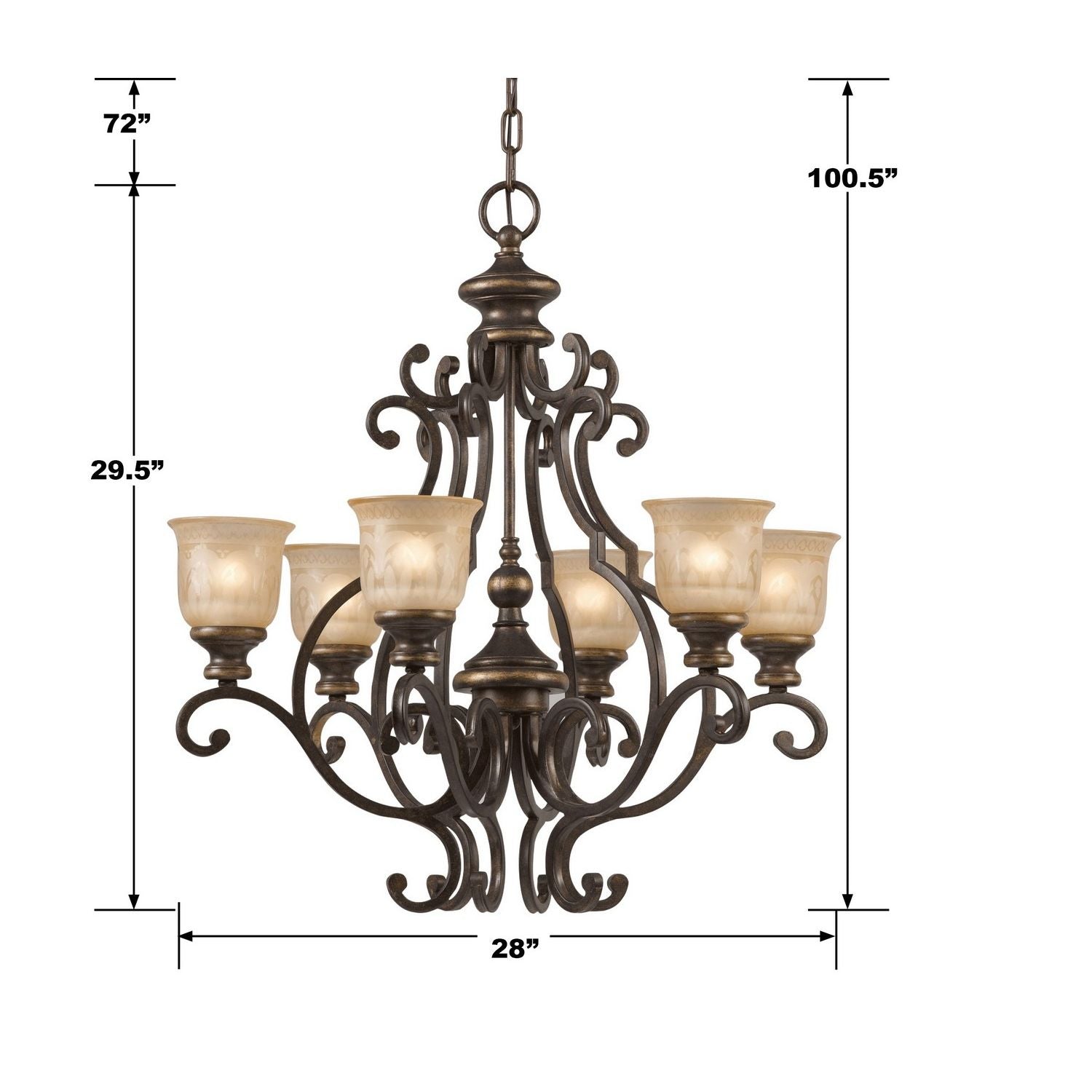 Crystorama - 7416-BU - Six Light Chandelier - Norwalk - Bronze Umber