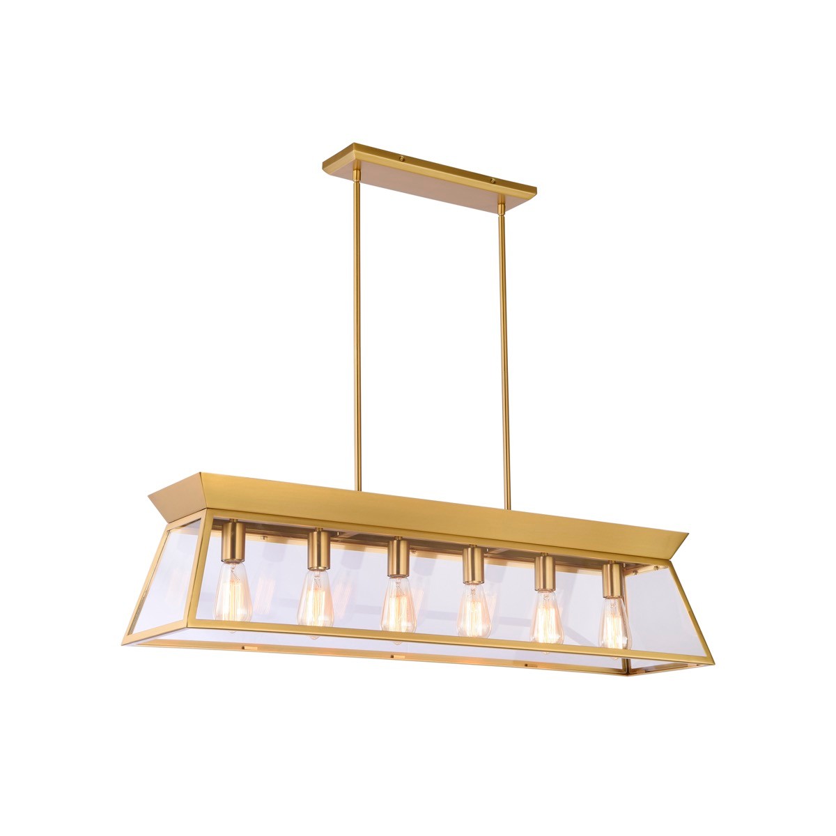 Artcraft Canada - AC11854BB - Six Light Island Chandelier - Lucian - Brushed Brass