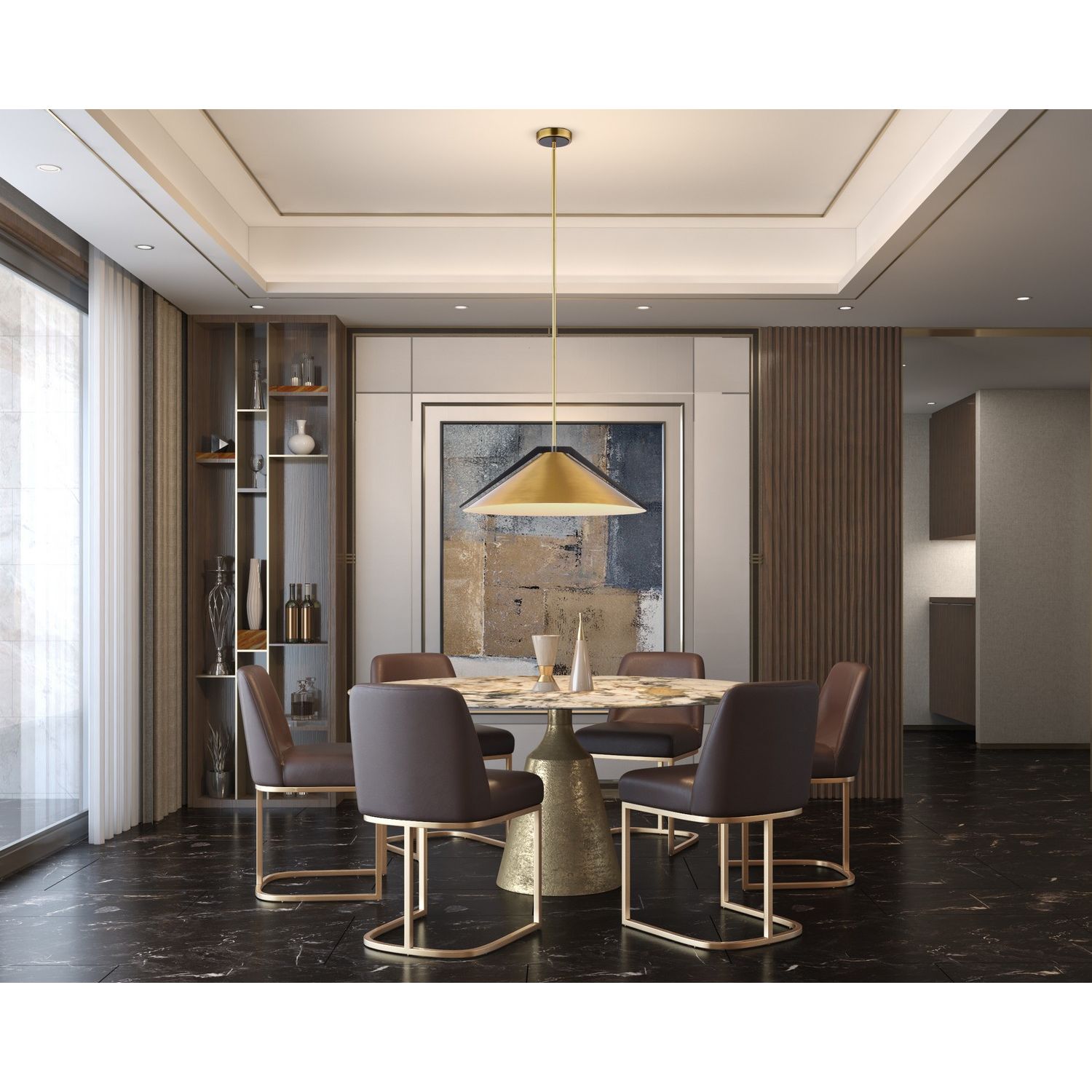 Artcraft Canada - AC11914BR - Three Light Pendant - Baltic - Brass and black