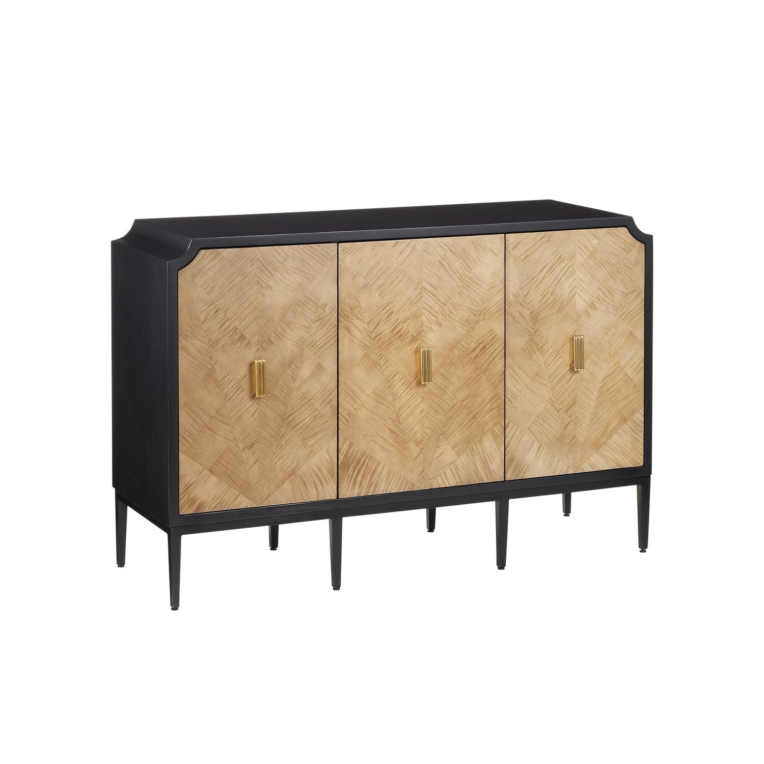 Currey and Company - 3000-0270 - Meuble - Collection Kallista - Taupe/Noir caviar/Laiton poli/Noir