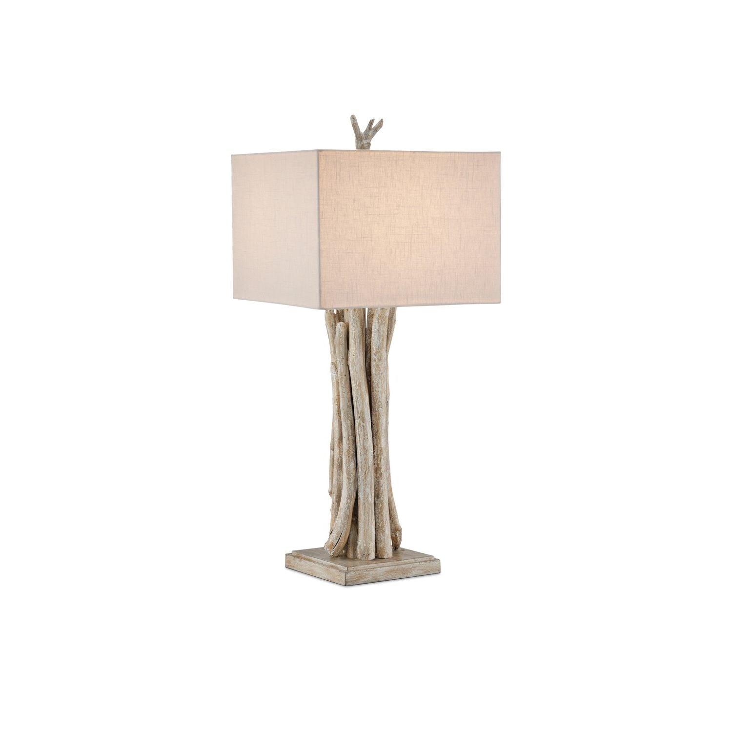 Currey and Company - 6000-0919 - Une lumière Lampe de table Collection Bois Flotté - Bois Flotté Blanchi