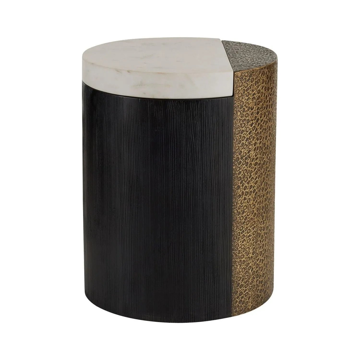 Arteriors - FAI14 - Accent Table - Celestine - White/Antique Brass/Ebony