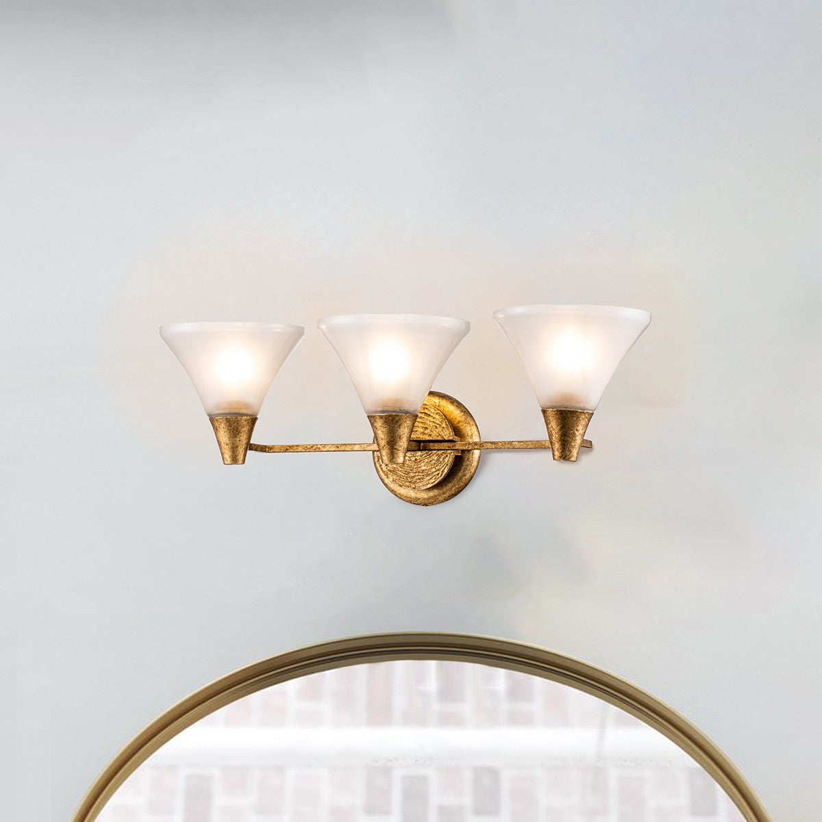 Lucas + McKearn - BB1114G-3 - Three Light Bath - Lemoine - Gold Leaf