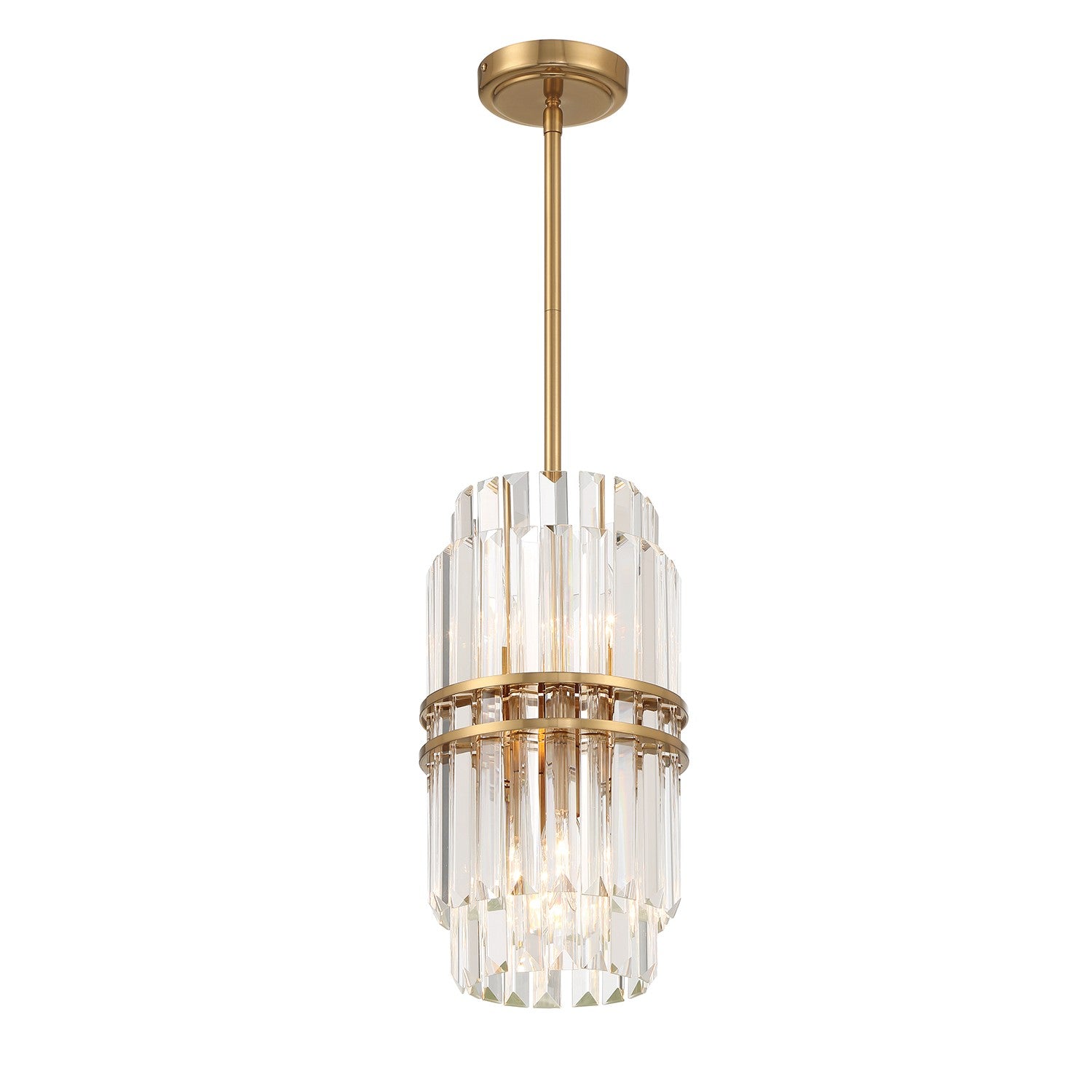 Crystorama - HAY-1401-AG - Quatre lumières Suspension - Hayes - Laiton vieilli