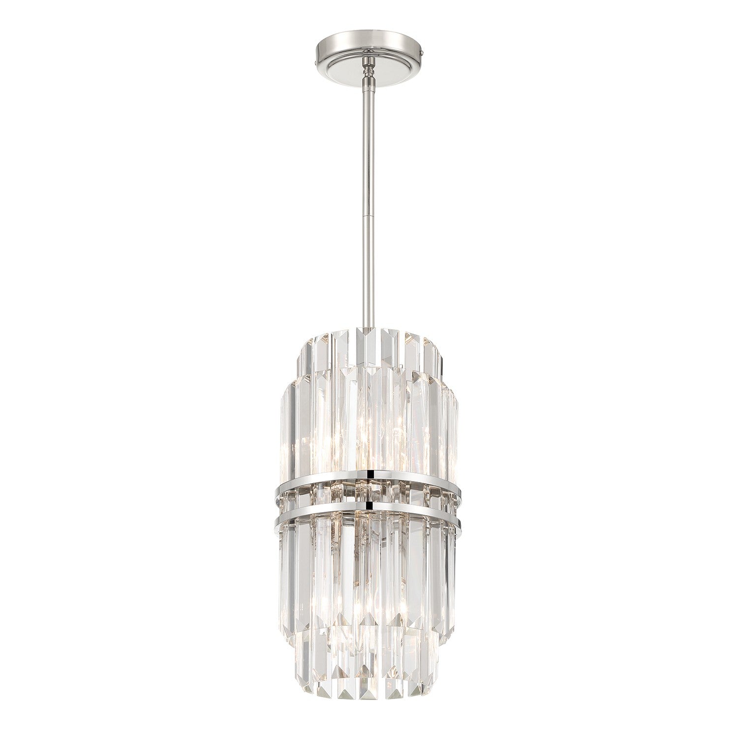 Crystorama - HAY-1401-PN - Quatre lumières Suspension - Hayes - Nickel poli