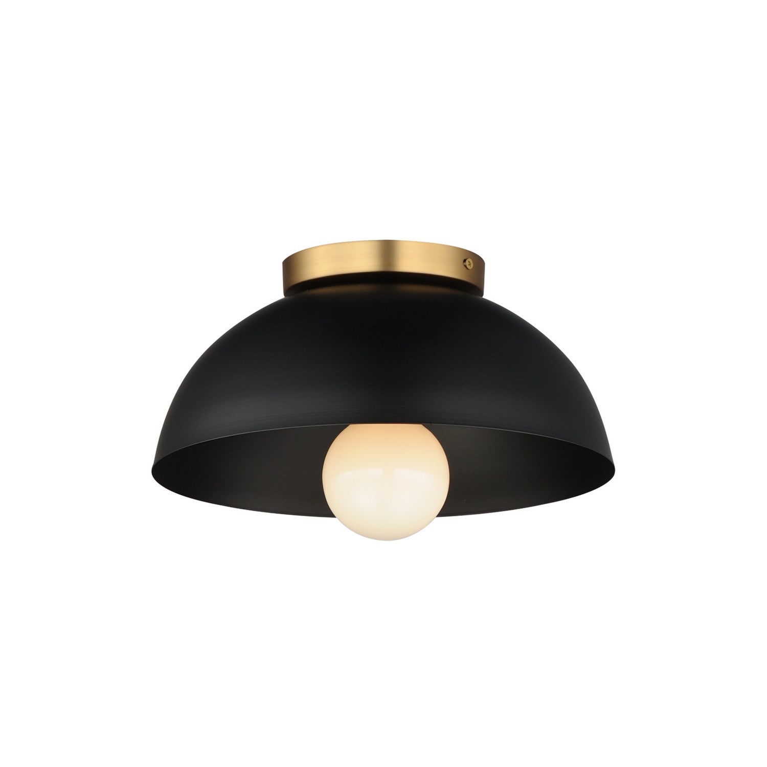Maxim Lighting 10020BKNAB Thelonious Flush Mount in Black / Natural Aged Brass