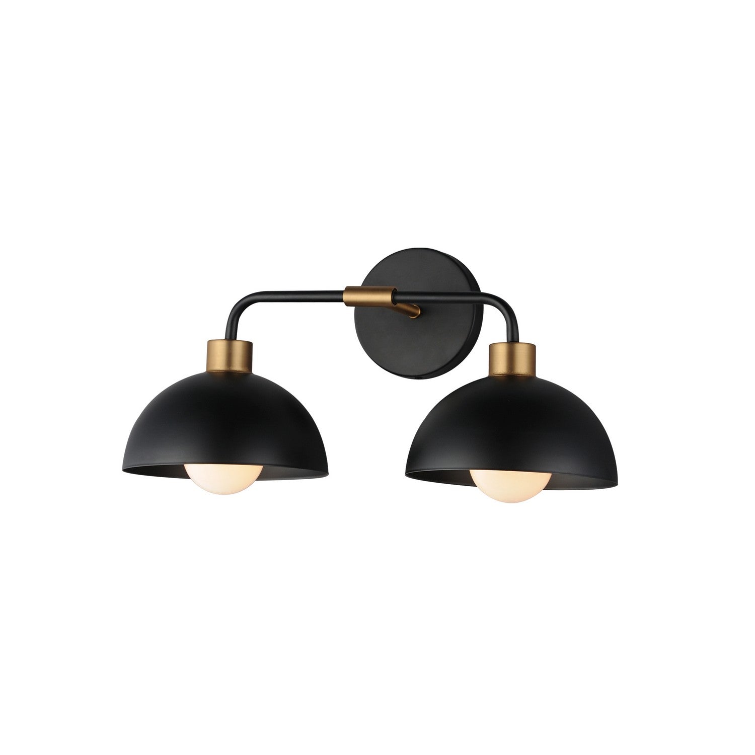 Maxim Lighting 10022BKNAB Thelonious Wide Wall Sconce in Black / Natural Aged Brass