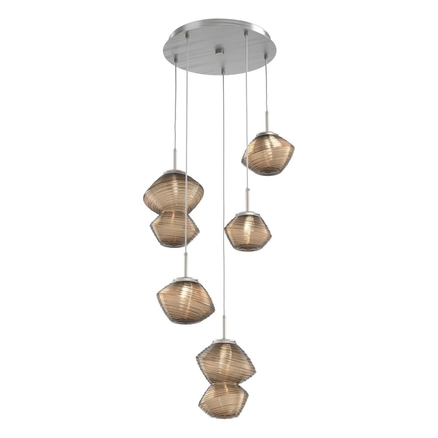 Hammerton Studio - CHB0089-05-SN-B-C01-L3 - LED Pendant - Mesa - Satin Nickel