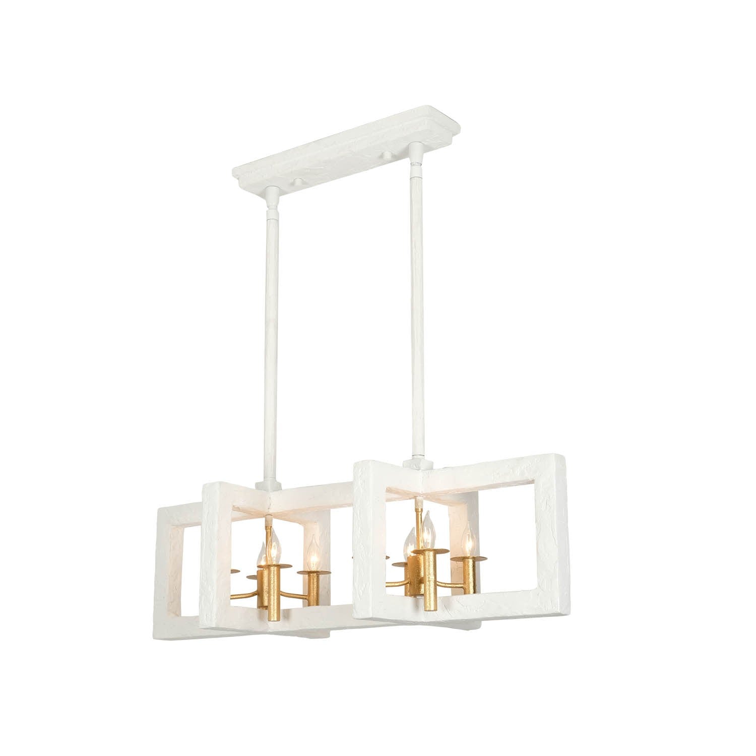 Kalco - 522268SGLW - Île aux Huit Phares Suspension Duo - Or doux et blanc