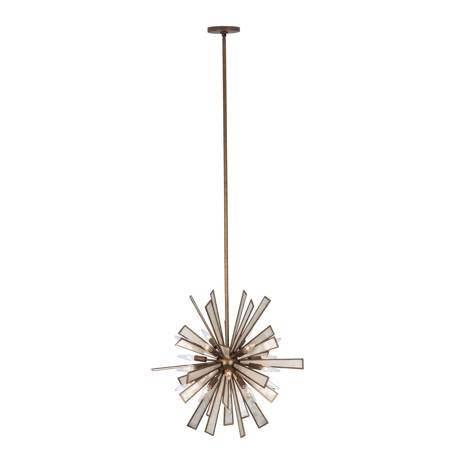 Kalco - 523755PAB - 18 Lumières Suspension - Éclat - Laiton antique nacré