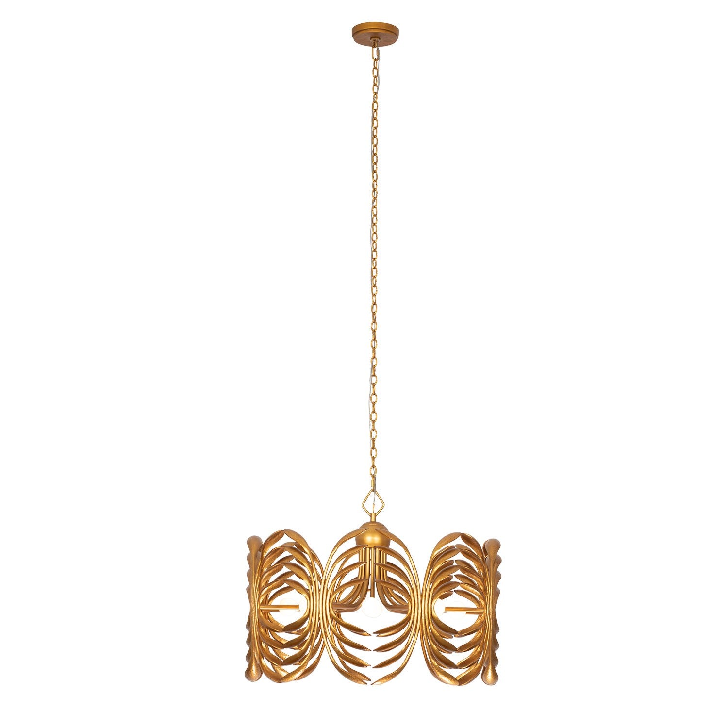Kalco - 523858WGL - Huit lumières Suspension - Botanica - Or chaud