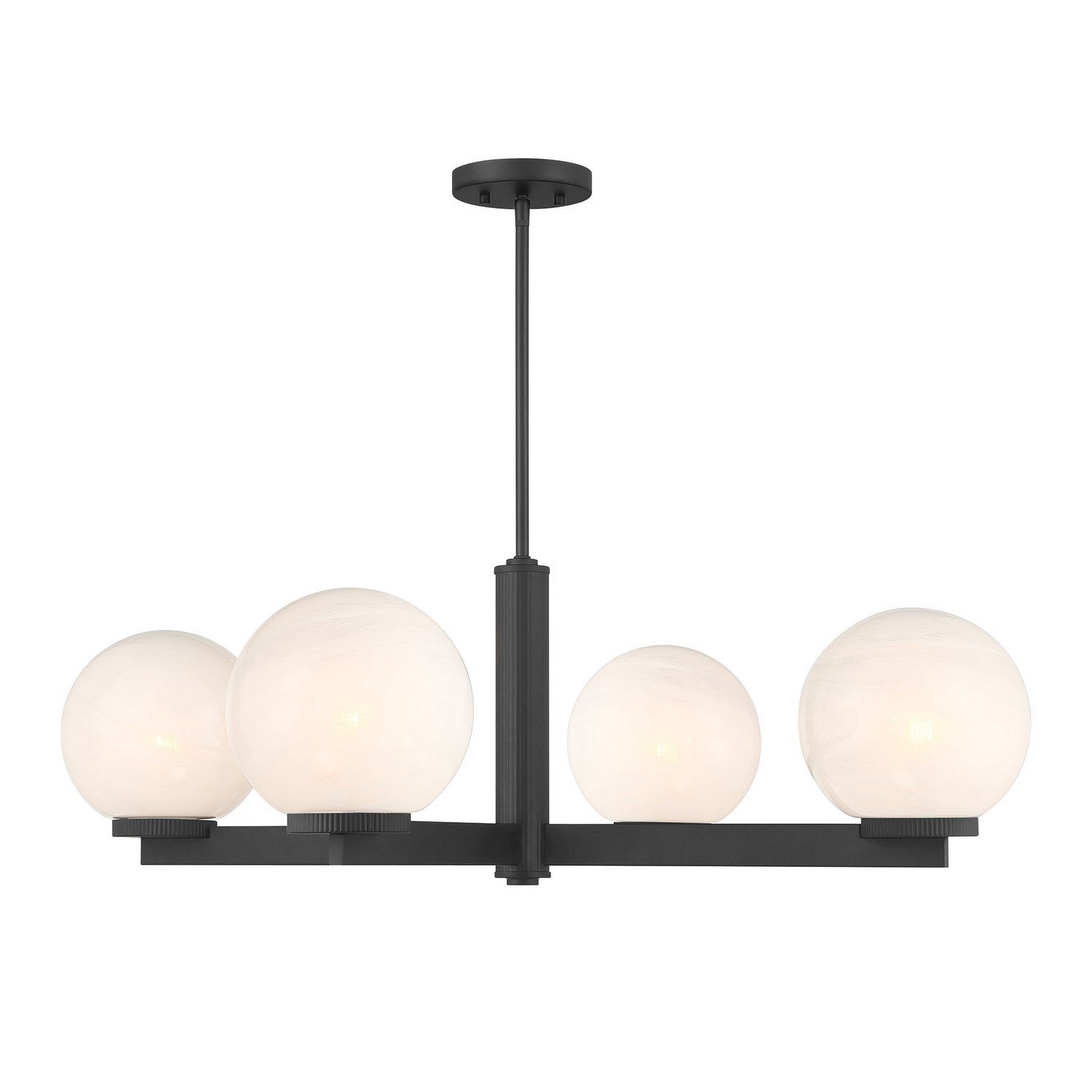 Meridian M100123MBK Four Light Chandelier in Matte Black