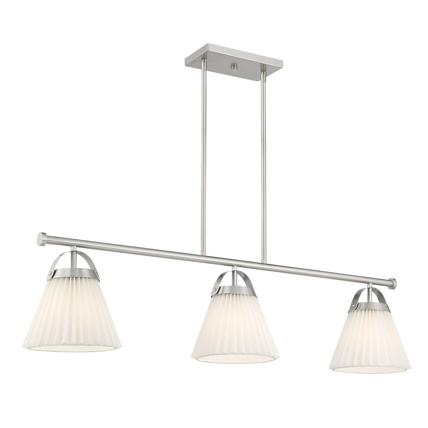 Meridian M100125BN Three Light Linear Chandelier in Brushed Nickel