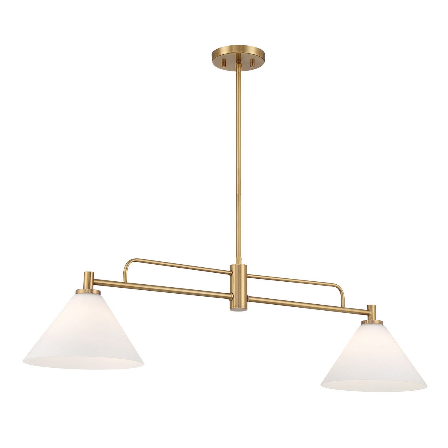 Meridian M100136NB Two Light Chandelier in Natural Brass