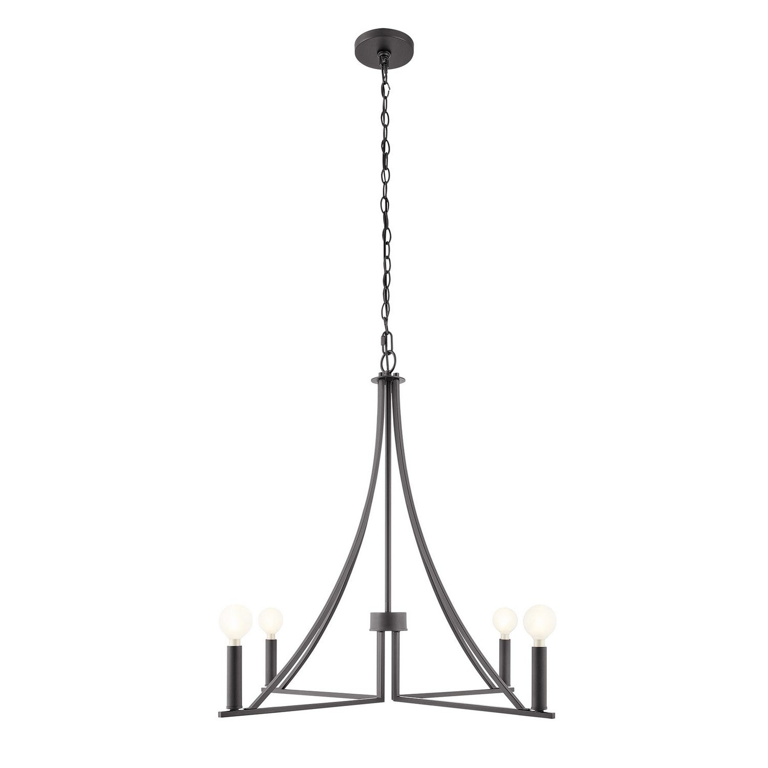 Meridian M100141MBK Four Light Chandelier in Matte Black
