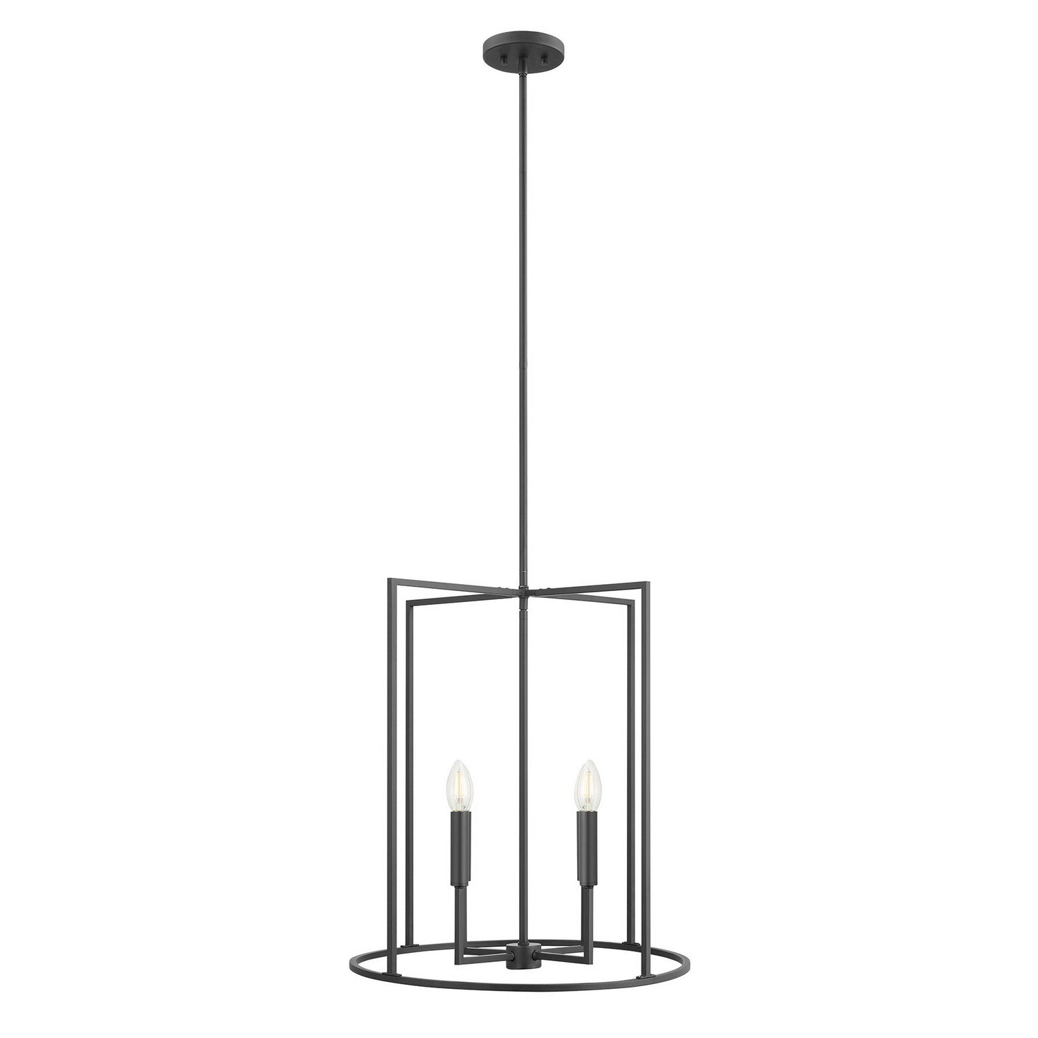 Meridian M7044MBK Four Light Pendant in Matte Black