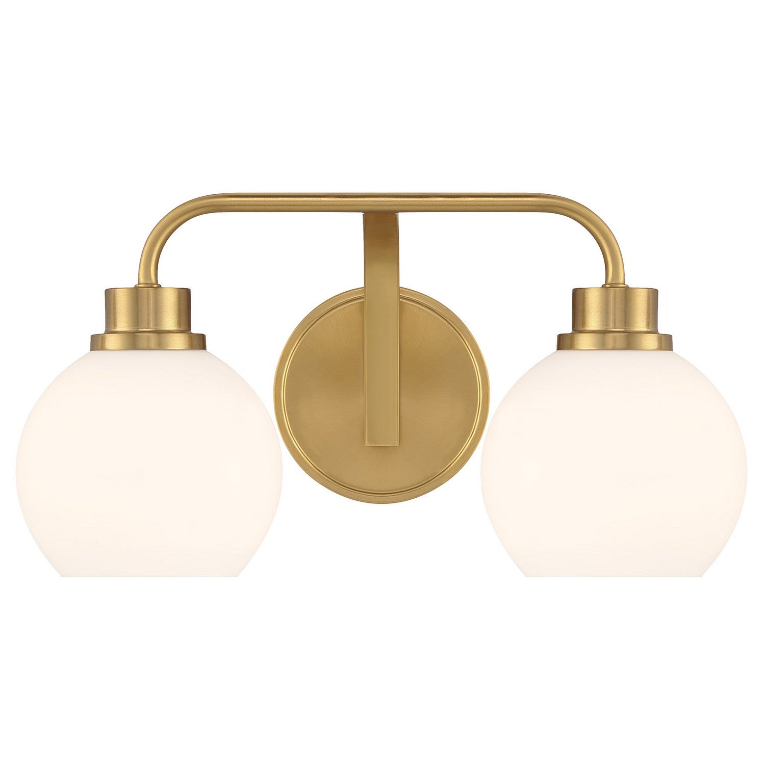 Meridian M80080NB Two Light Bathroom Vanity in Natural Brass