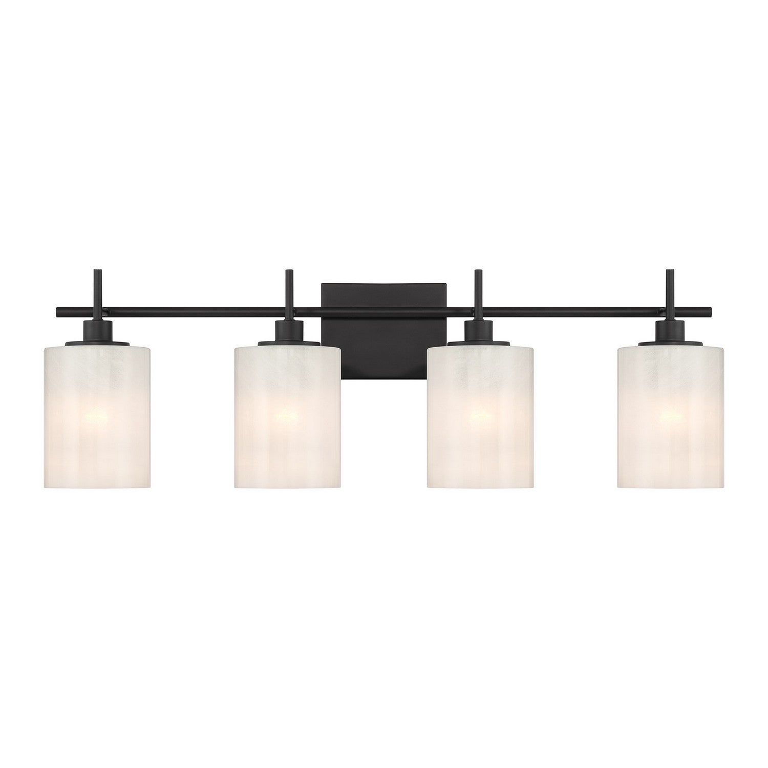 Meuble-lavabo Meridian M80085MBK à quatre lumières, noir mat