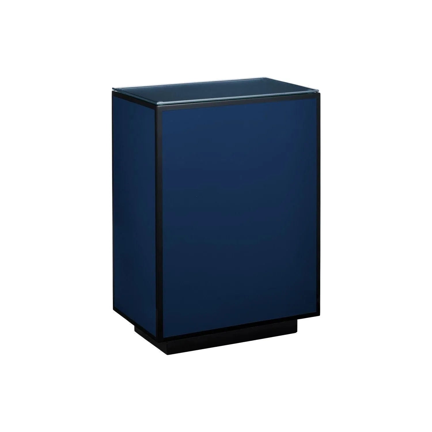 Currey and Company - 3000-0314 - Side Table - Navy / Black / Clear