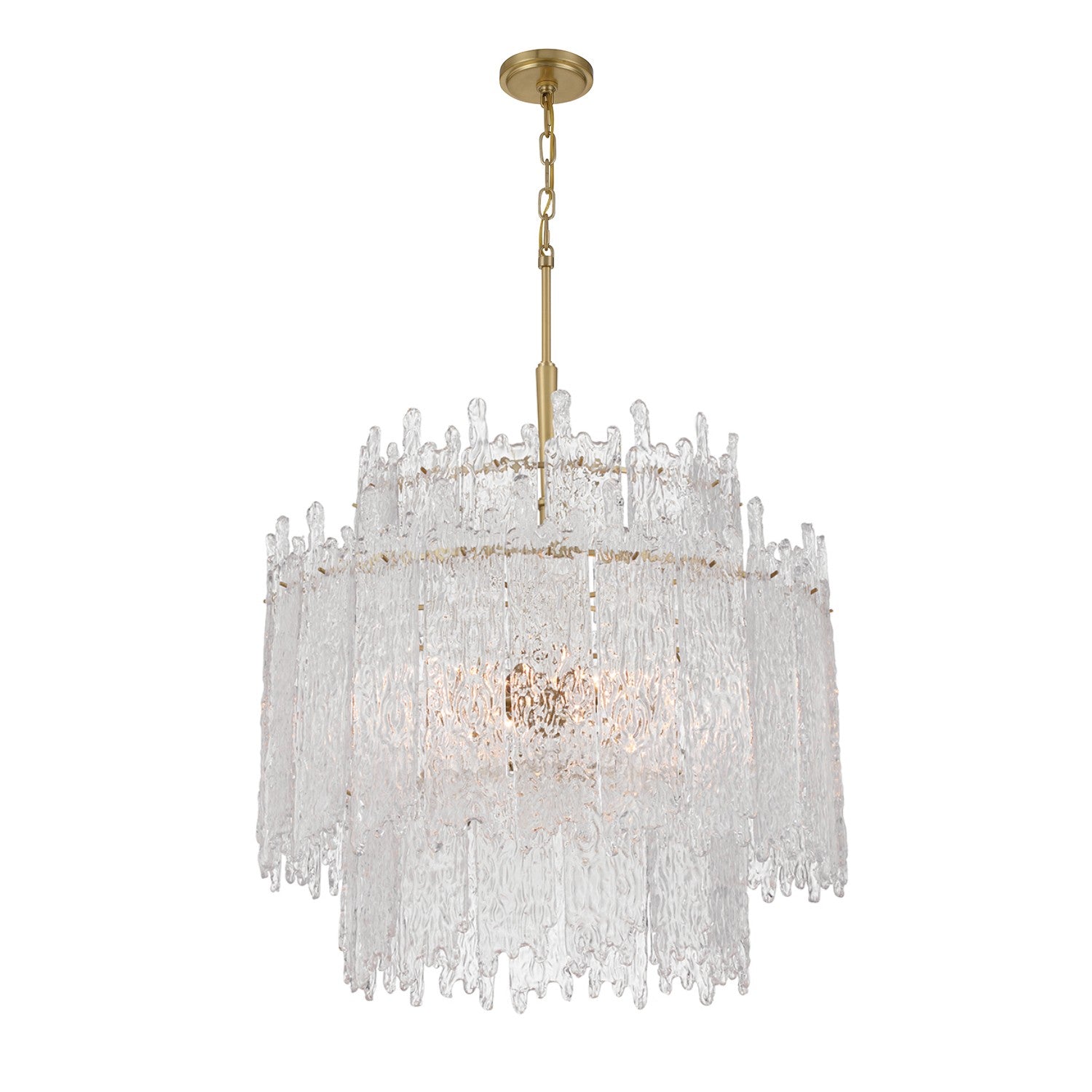 Crystorama - ACK-928-AG - Huit Lumières Suspendu - Ackerly - Laiton vieilli