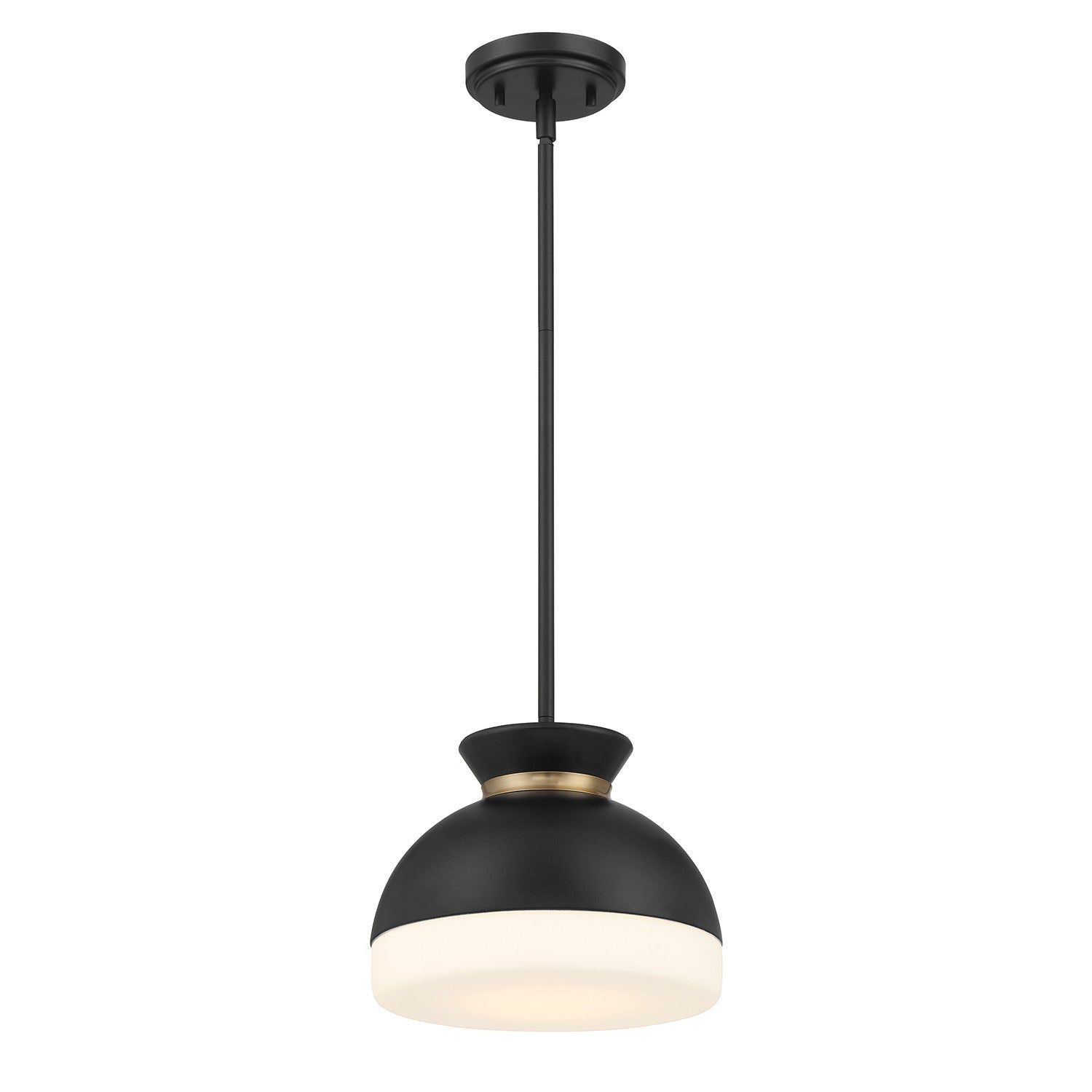 Crystorama - GID-4005-MK-VG - One Light Mini Suspension - Gidget - Noir mat + Or éclatant