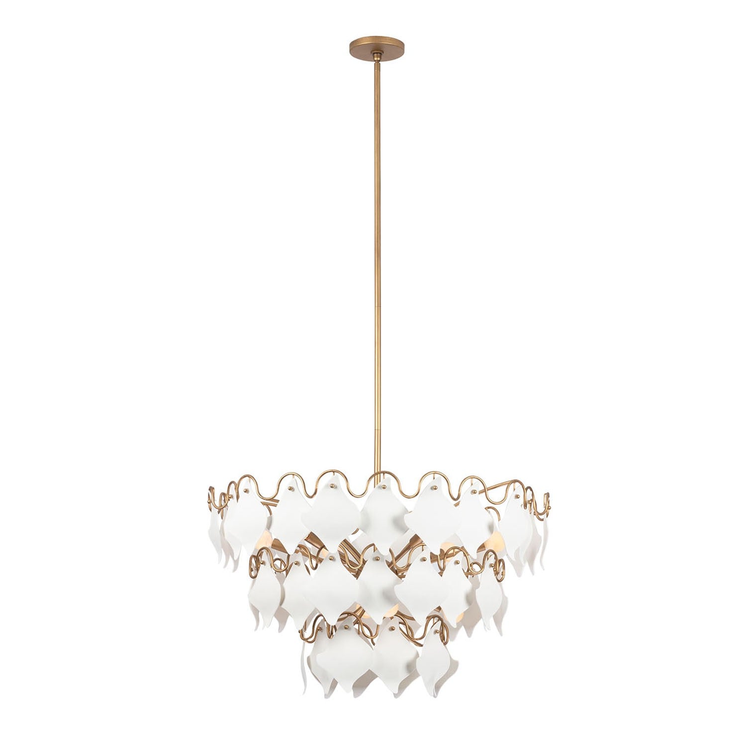 Kalco - 525155MG - Dix lumières Suspension - MANTA - Or moderne