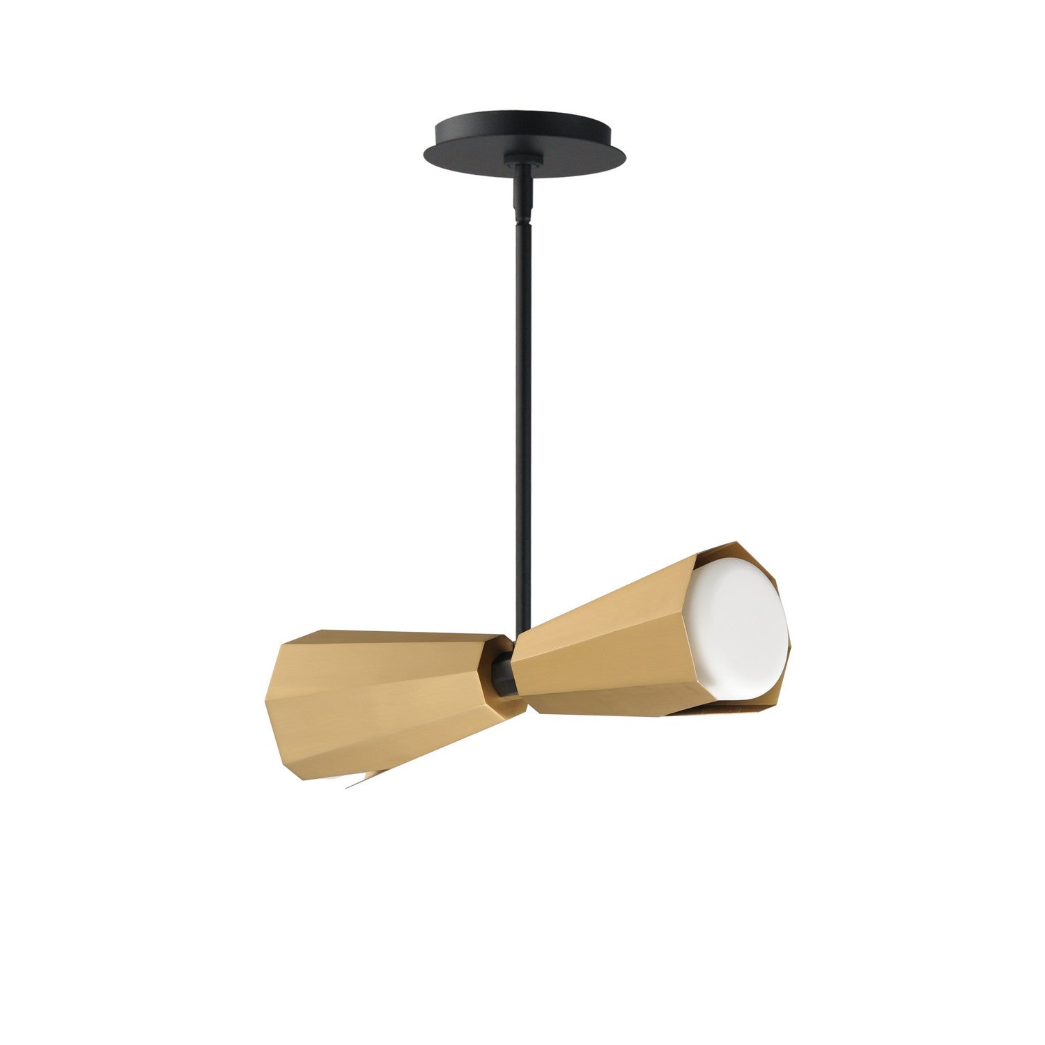 Maxim Lighting 10812SWBKAB Rizzo 2-Light Suspension en noir / laiton antique