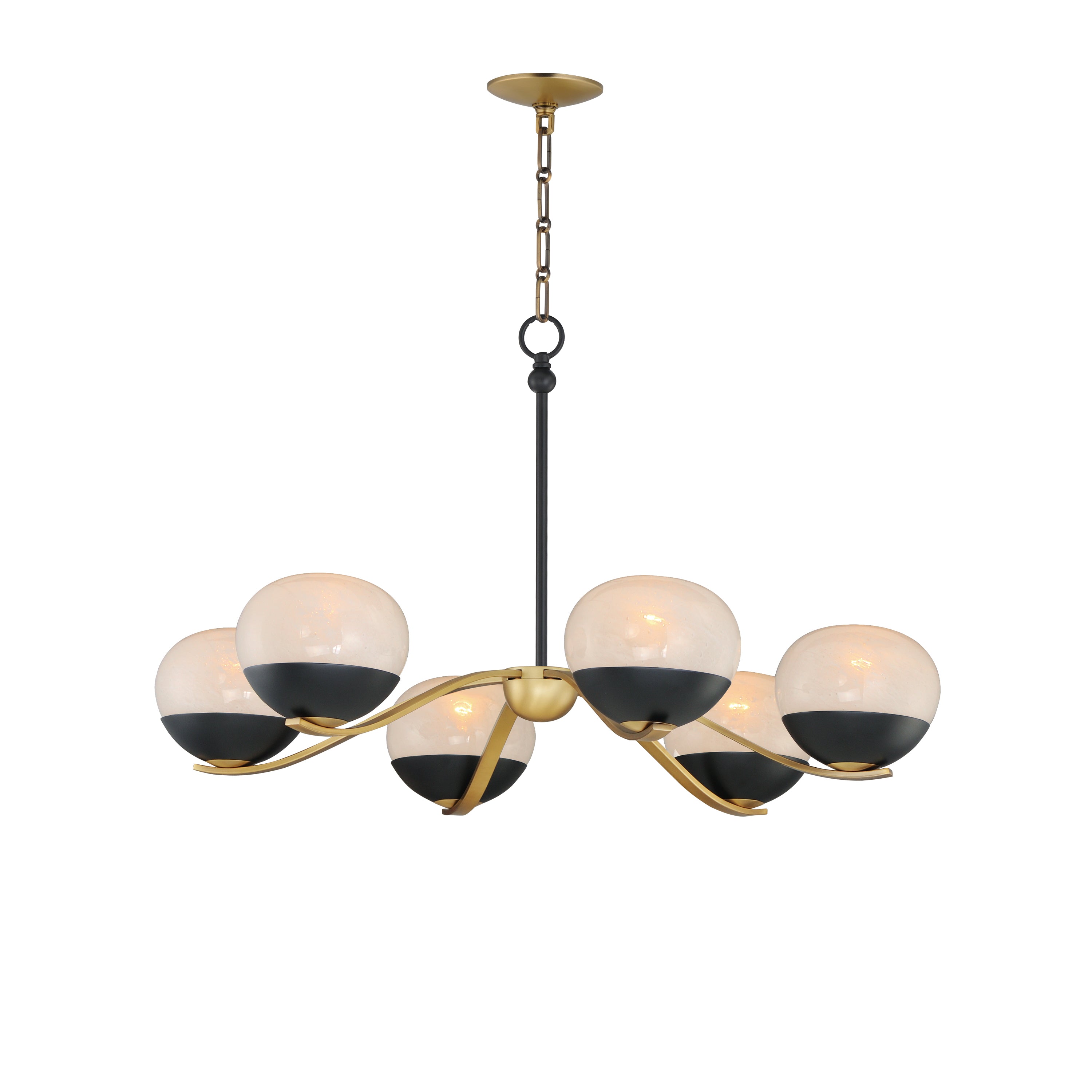Maxim Lighting 24646MRBKNAB Lucerne Chandelier in Black / Natural Aged Brass