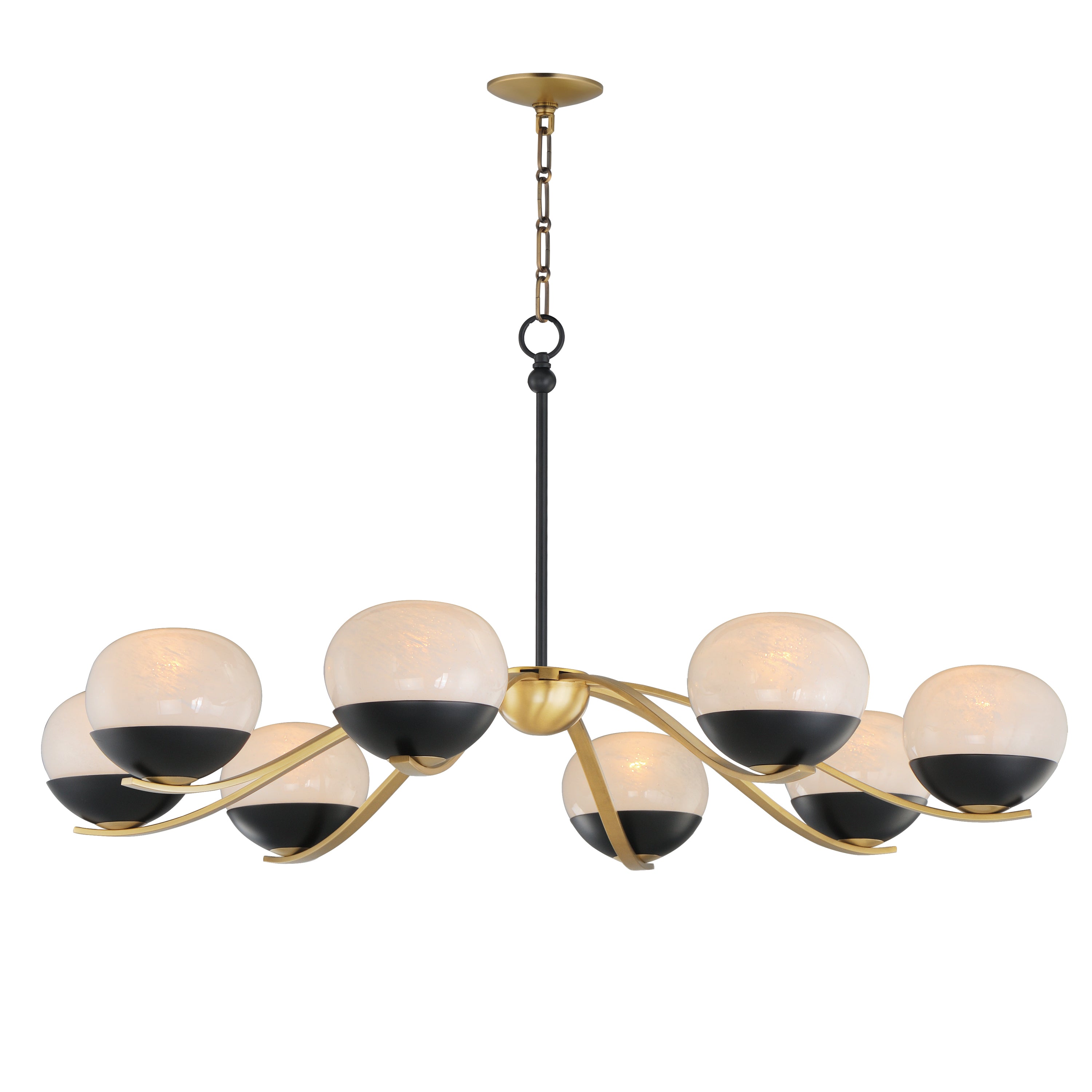 Maxim Lighting 24648MRBKNAB Lucerne Chandelier in Black / Natural Aged Brass