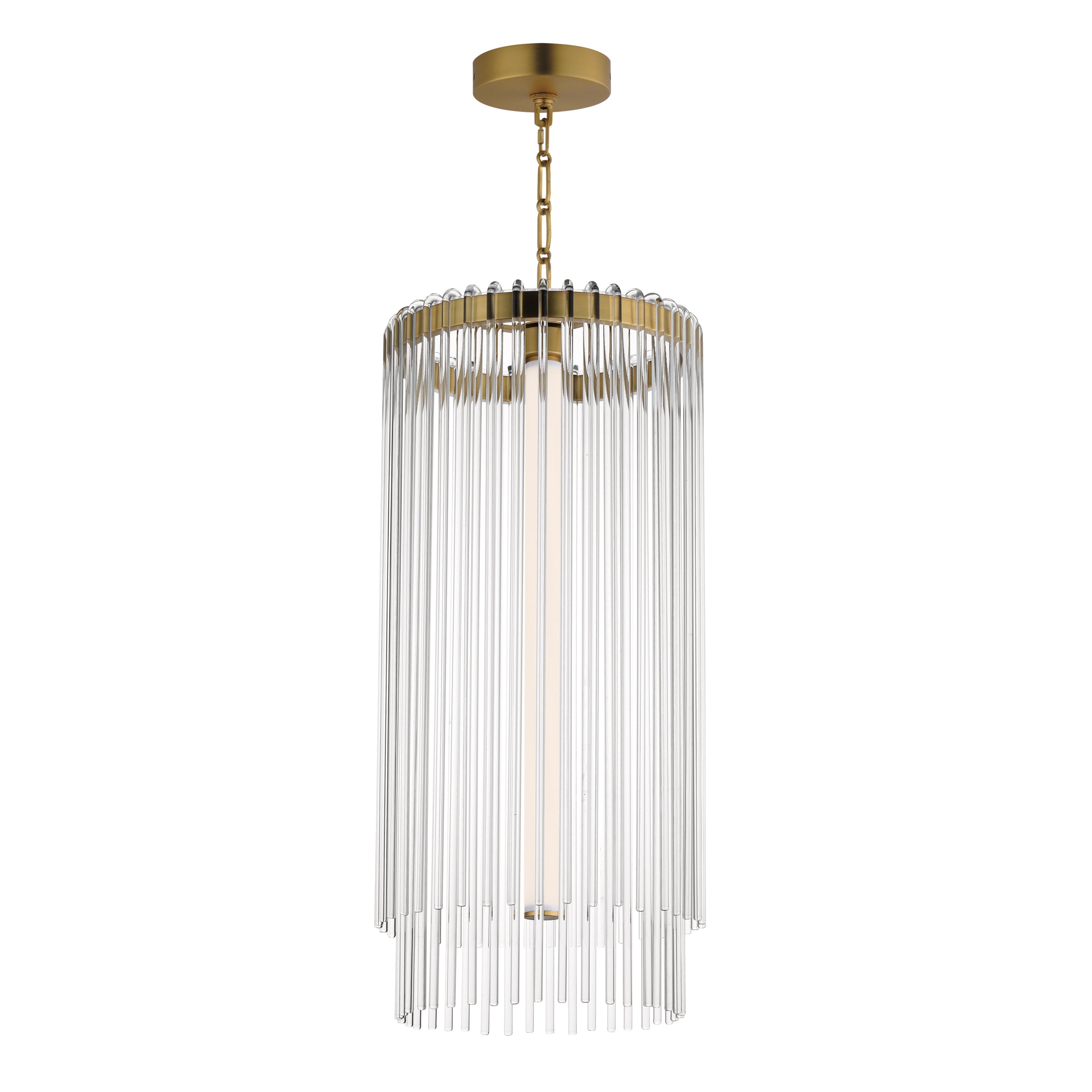 Éclairage Maxim 38426CLNAB Foyer Jolie Suspension en naturel Laiton vieilli