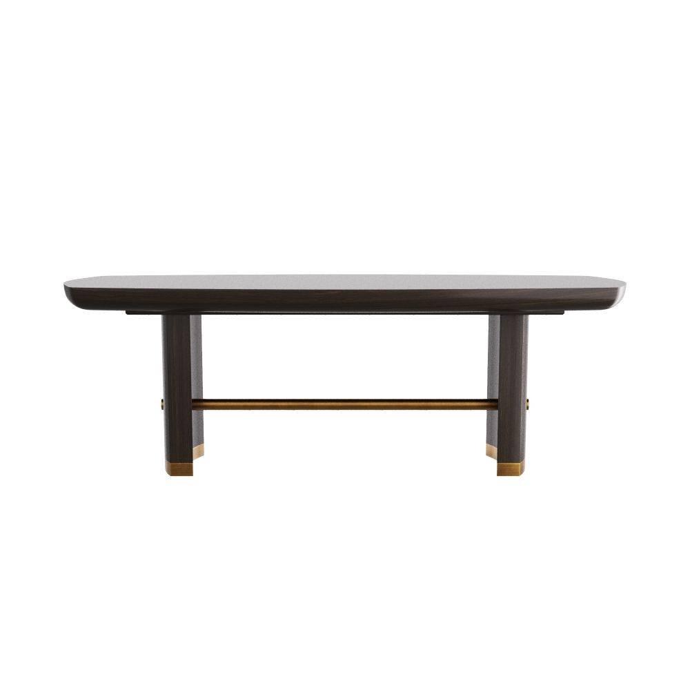 Arteriors - 5760 - Table de salle à manger - Pembroke - Placage chêne ébène/Laiton vintage