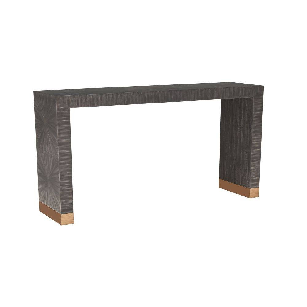 Arteriors - FLS03 - Console - Andreas - Marqueterie de paille gris foncé
