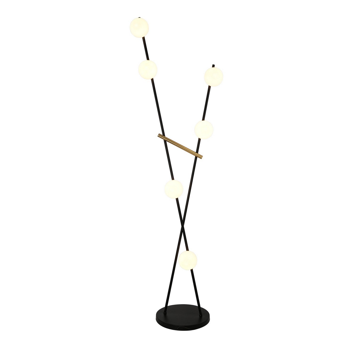 Artcraft Canada - AC10046BK - LED Floor Lamp - Cortina - Black, Brushed Brass