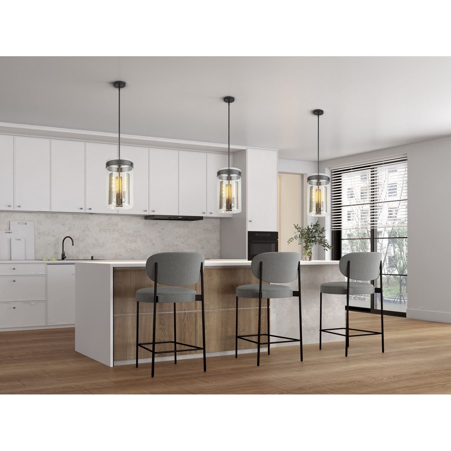 Artcraft Canada - AC10051BK - Three Light Pendant - Dahlia - Black