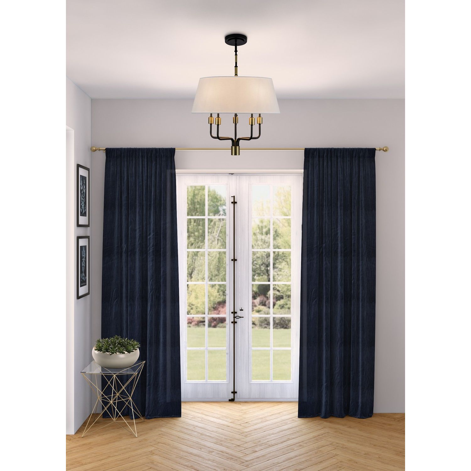 Artcraft Canada - AC12035BB - Five Light Pendant - Providence - Black, Brushed Brass