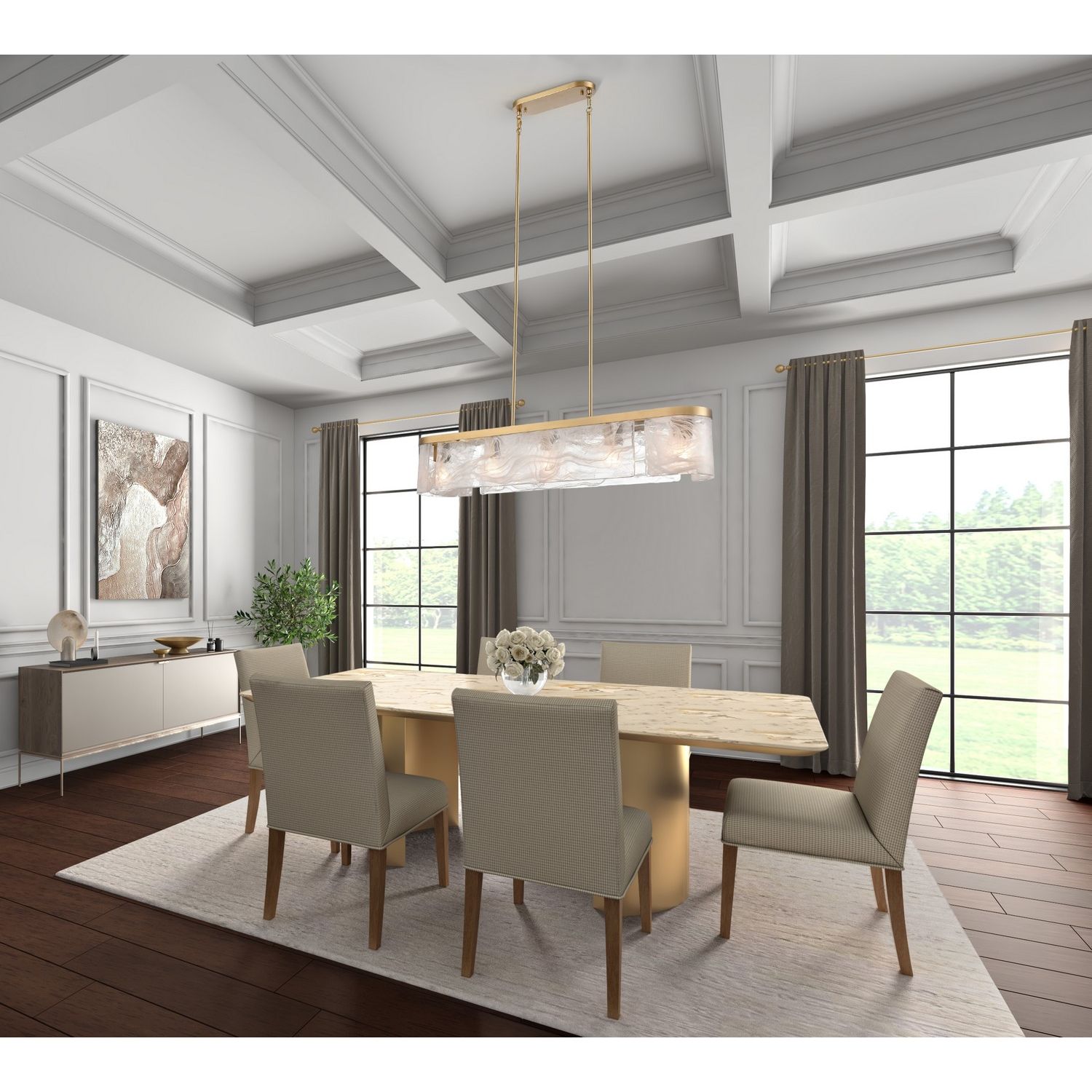Artcraft Canada - AC12175BR - Île aux six lumières Suspension - Skye - Cuivre