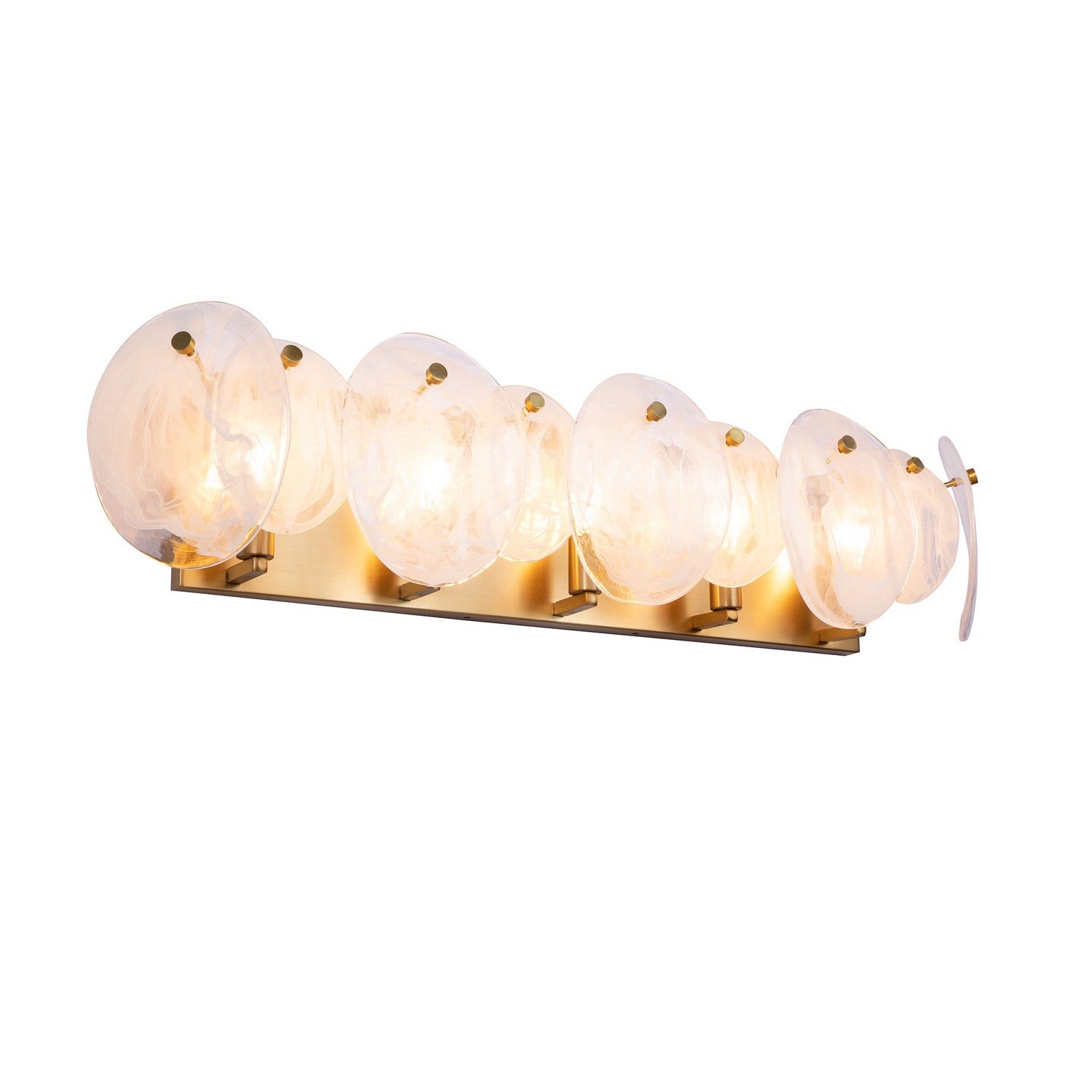 Artcraft Canada - AC12215BR - Meuble-lavabo à cinq lumières - Lily - Laiton brossé
