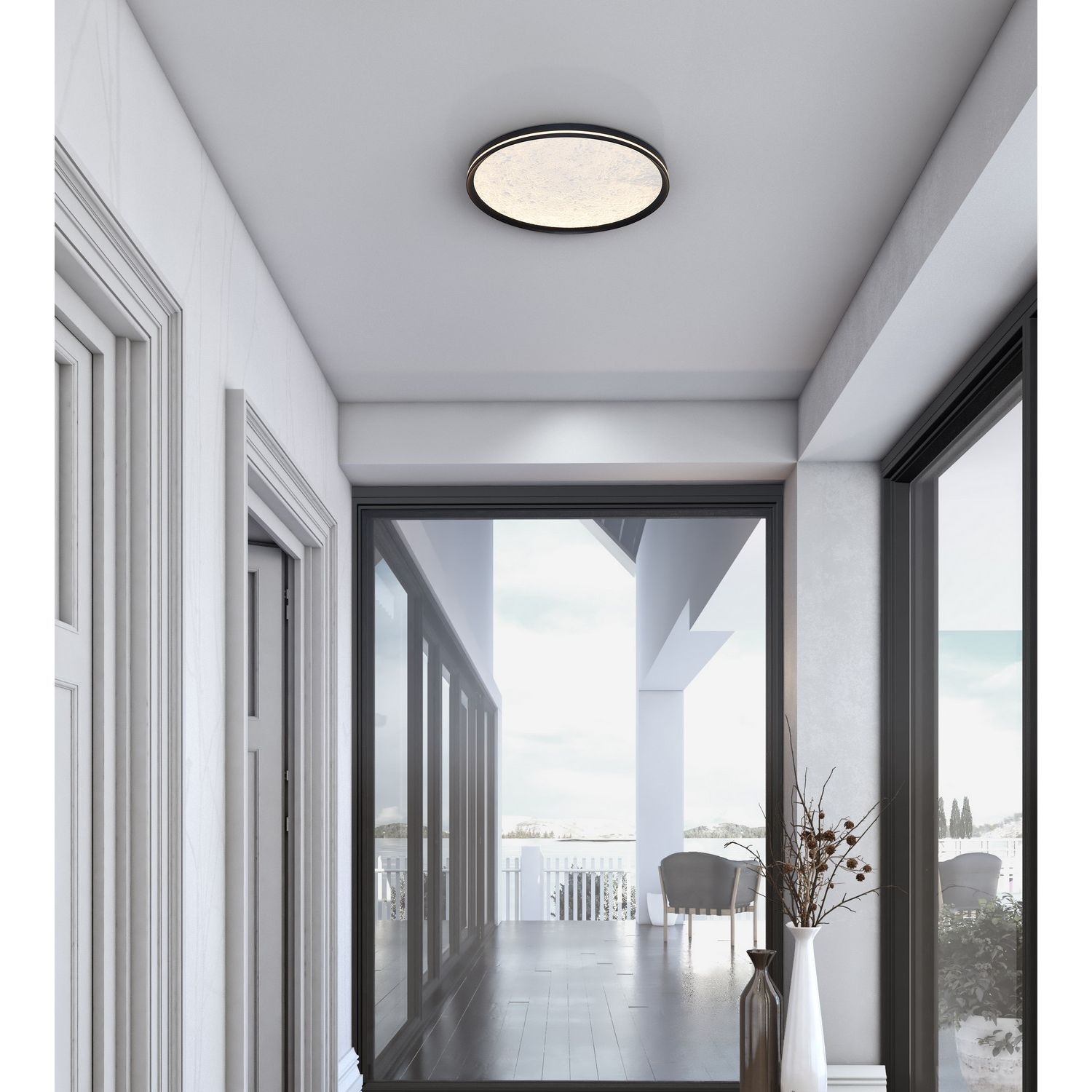 Artcraft Canada - AC6873BK - LED Flush Mount - Luna - Black