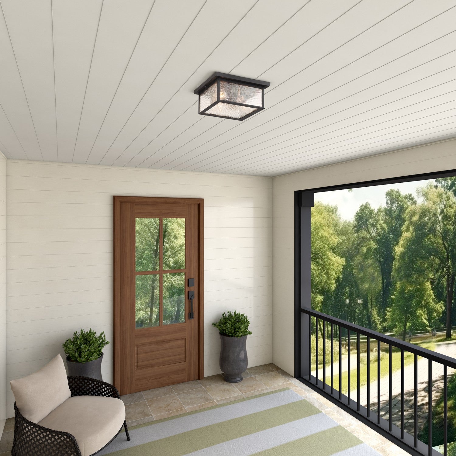 Artcraft Canada - AC9276BK - Lampe extérieure à trois lampes Plafonnier - Estate - Noir, Laiton