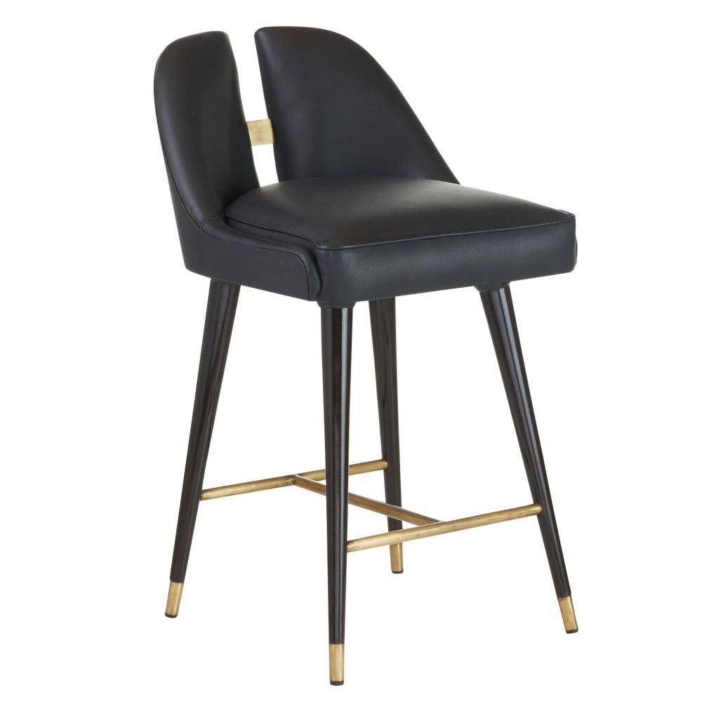 Arteriors - FSI11 - Tabouret de bar - Crowley - Noir/Ébène/Laiton antique