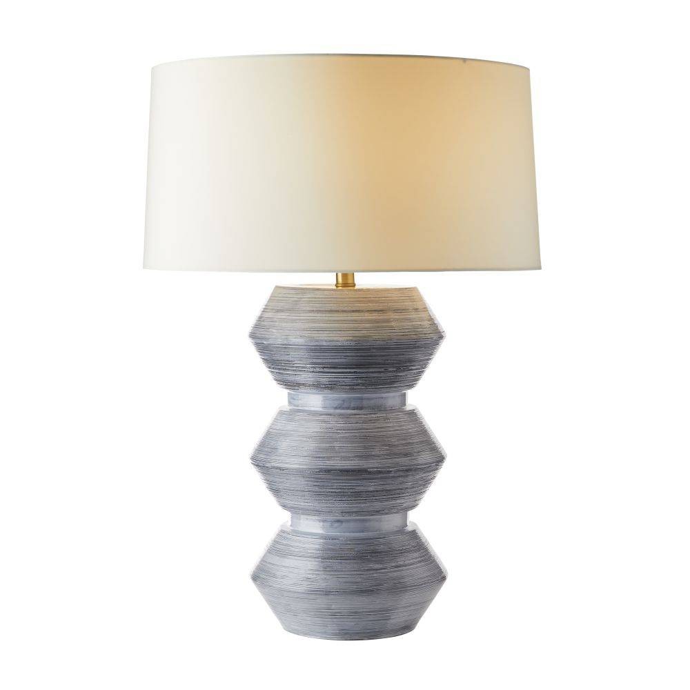 Arteriors - PTE10-SH047 - Une lumière Lampe de table - Drifter - Glaçure réactive bleu brume/Laiton antique/Ivoire